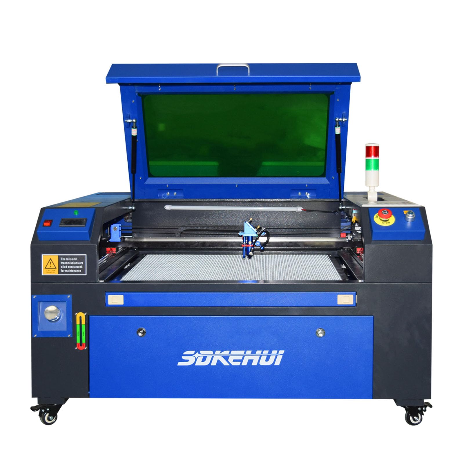 60W Máquina de Grabado y Corte Láser CO2 con Área de Trabajo 700x500mm Grabador de Láser CO2 Panel de Control Digital RDWorks para Madera, Plástico, Caucho
