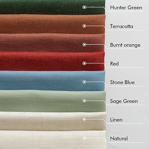 Miniatura 7 de MIULEE Cortinas de lino de 96 pulgadas de largo para sala de estar, 2 paneles, bolsillo para barra de cortina de marfil natural, con pestaña