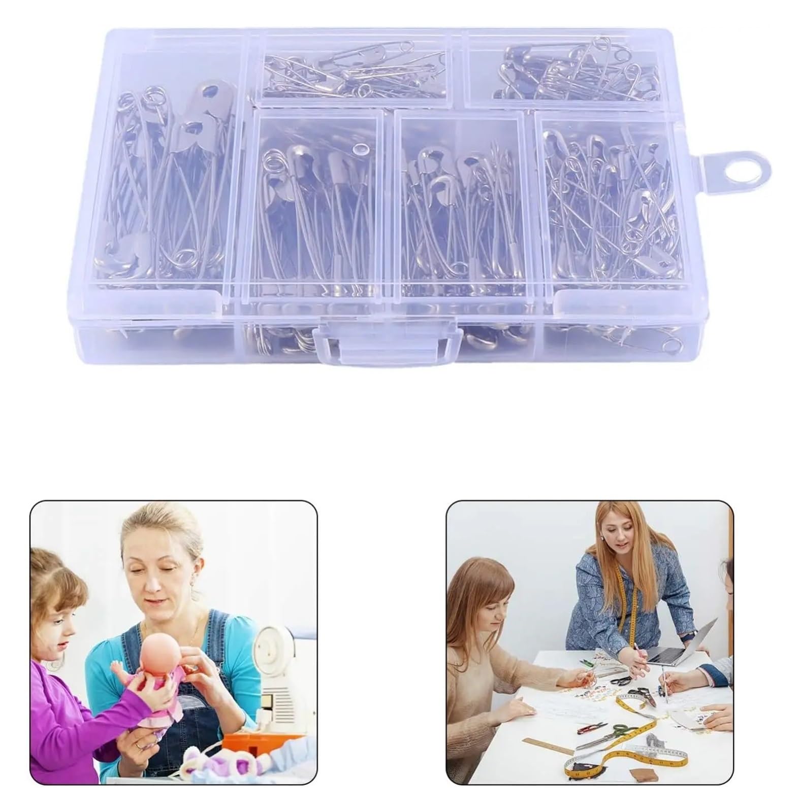 Dekorative Sicherheitsnadeln, 500 Stück, Edelstahl-Sicherheitsnadeln, Nähwerkzeug, Zubehör, Nadeln für Kleidung, Handwerk, DIY