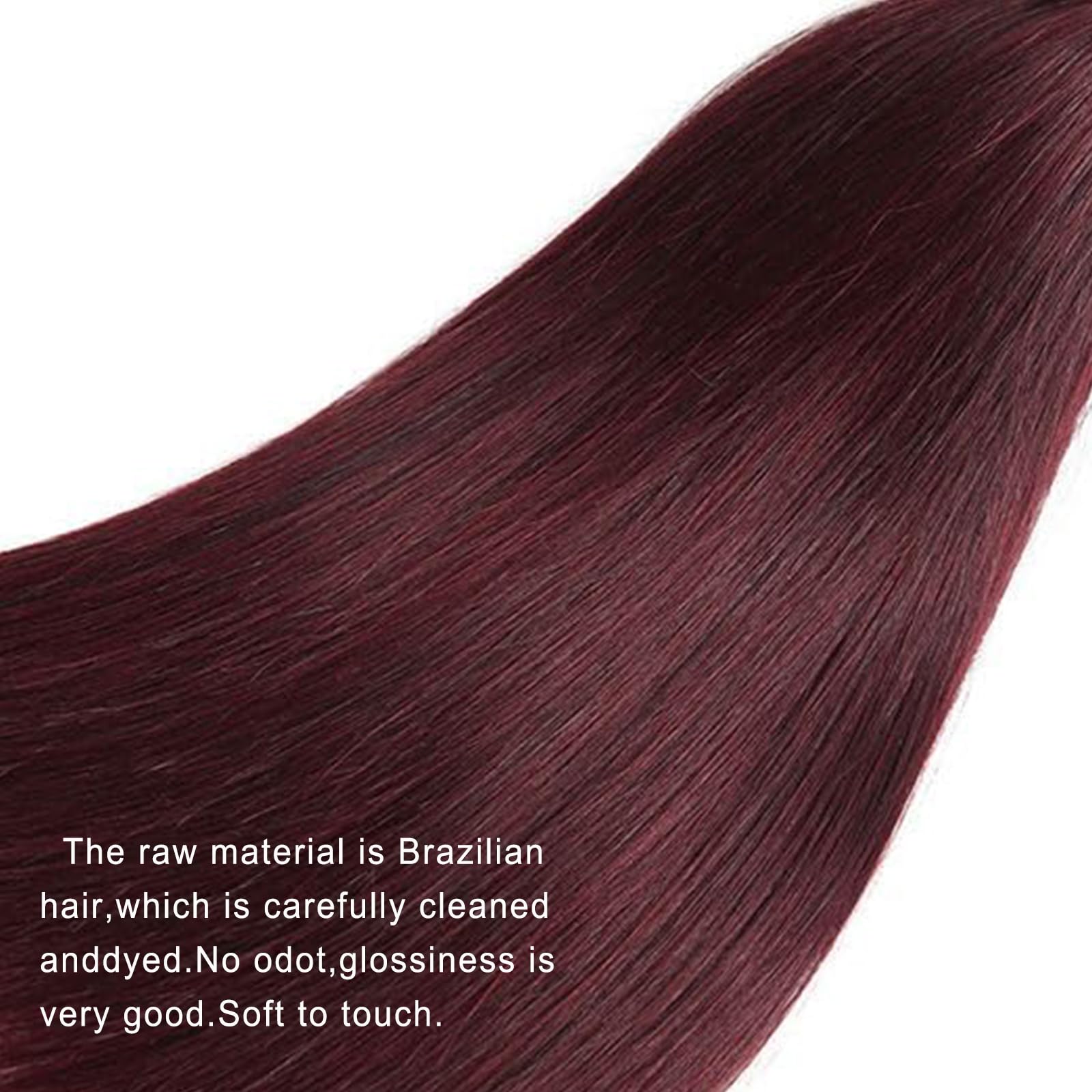 Burgundy Red Brazilian Straight Remy Human Hair 99J Burgundy Straight Bundles Brazilian Human Hair 100  main image 2