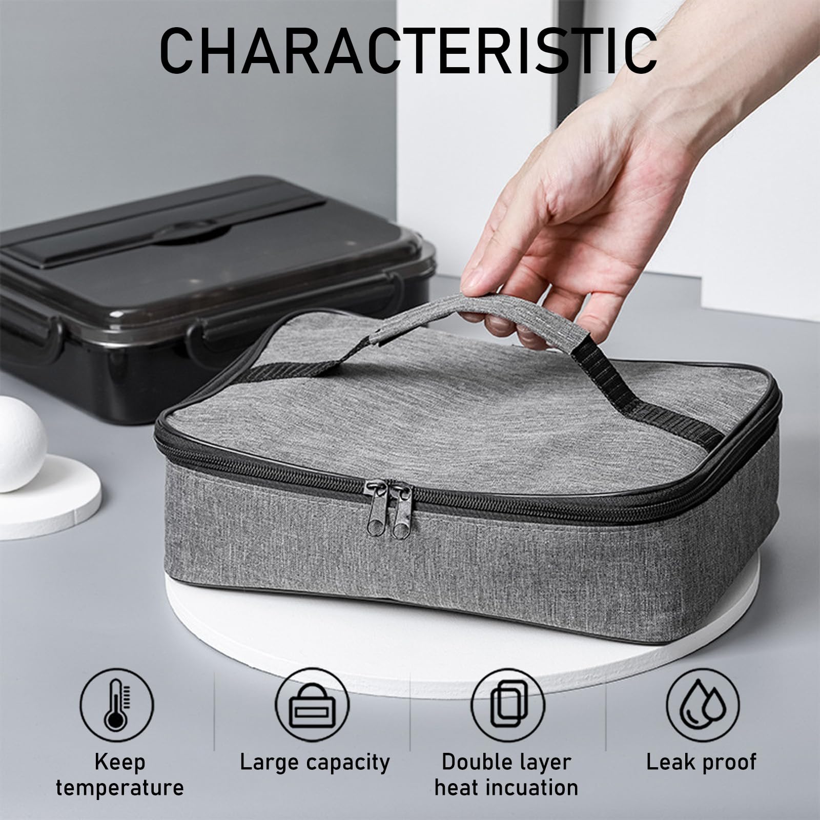 Borsa Frigo Piccola 4L, Borsa Termica Porta Pranzo Pieghevole con Maniglia, Lunch Bag Riutilizzabile