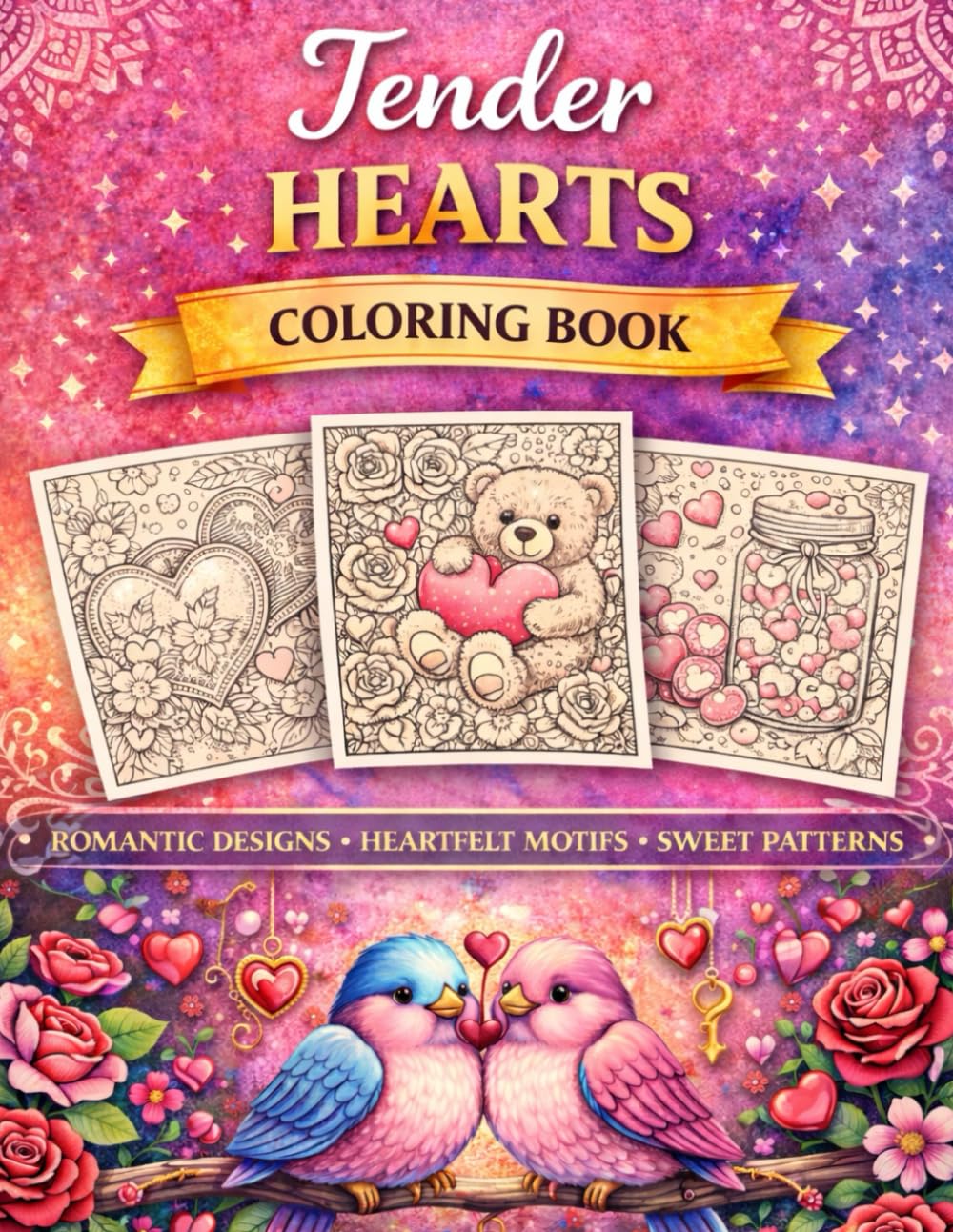 Tender Hearts Coloring Book: Calm & Relax: More Than 40 Elegant Heart, Floral, and Romantic Designs for Relaxation and Creative Calm (Mindful Escape Coloring Collection)