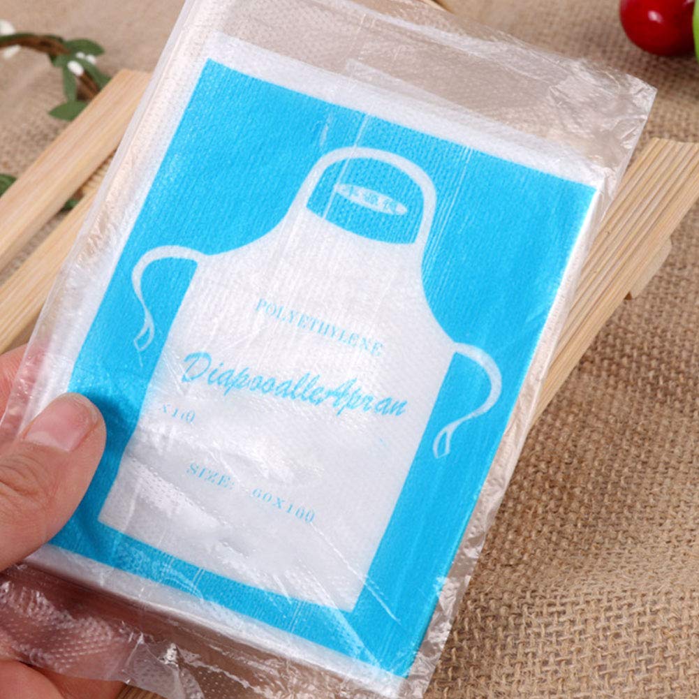 25pcs Monouso Grembiuli Di Plastica Trasparente Polietilene Impermeabile Usa E Getta Grembiuli Da Cucina, Pittura Per Adulti