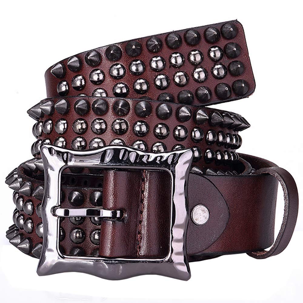 Punk Goth Gürtel Damen Gürtel Hohe Qualität Leder Punk Stil Stilvolle Persönlichkeit Einstellbare Größe für Jeans, Hosen