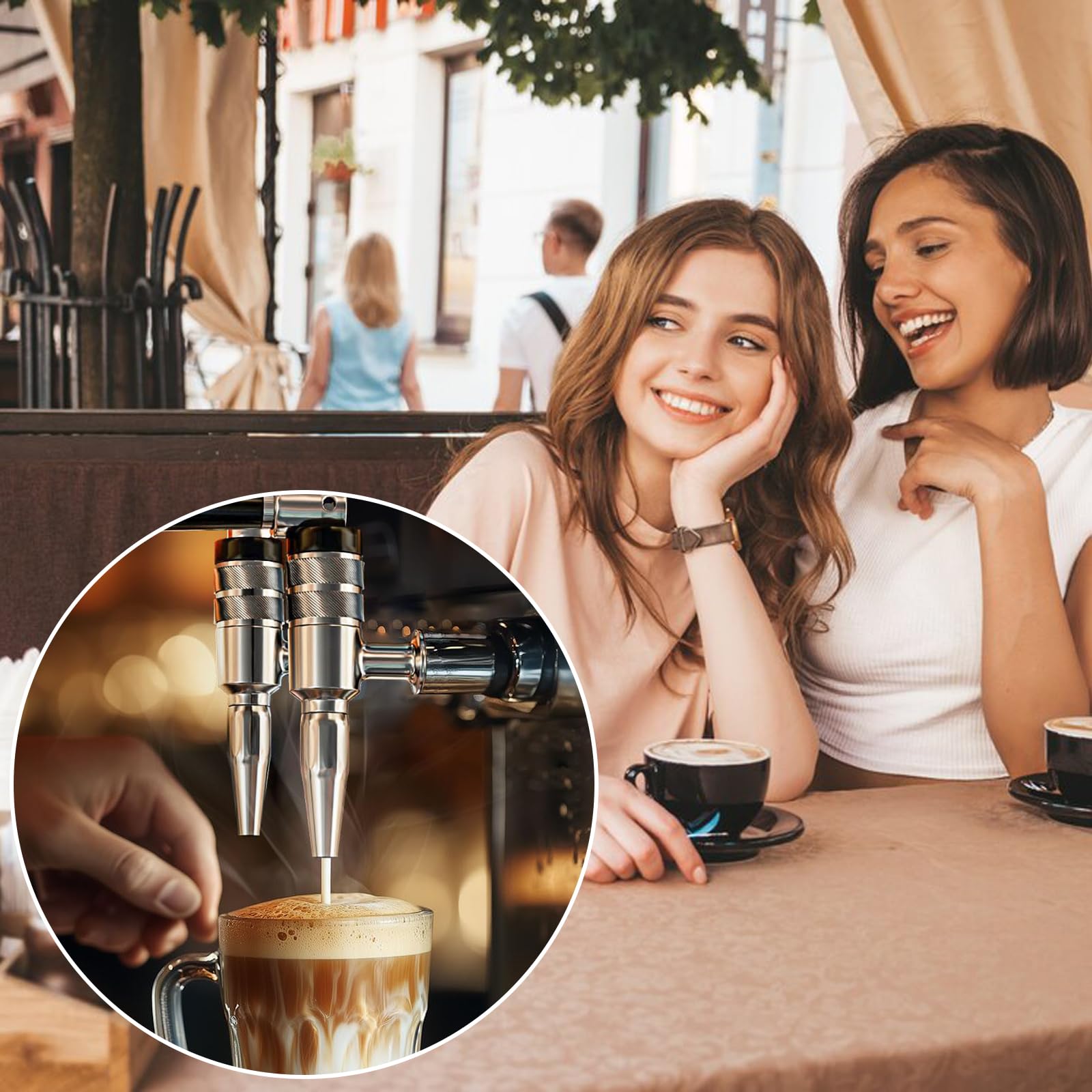 Montesy Stainless Steel Nitrogens Coffee Tap Corrosions Resistant Draft Beer Kegs Faucet Leak Proof Beer Dispenser Supplies