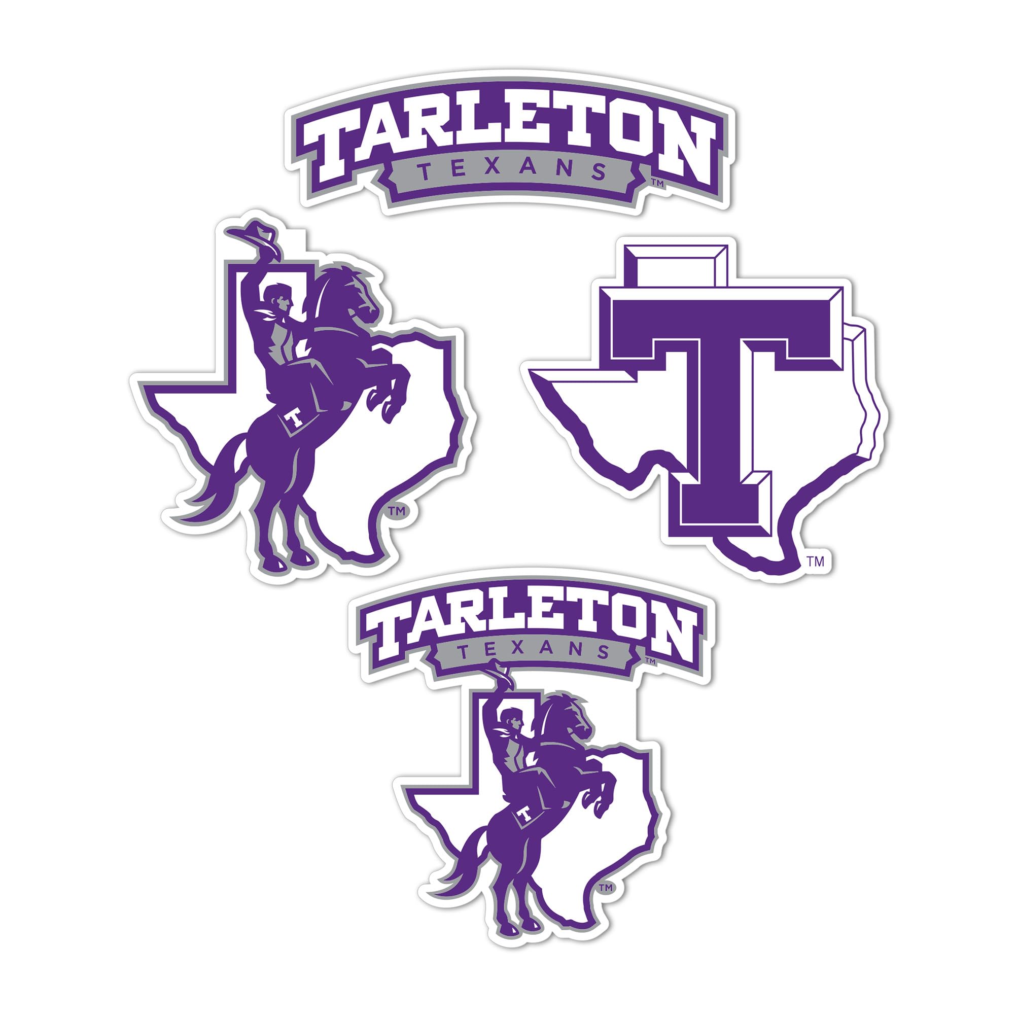 Autocollant vinyle Tarleton State University pour gourde, PC et voiture