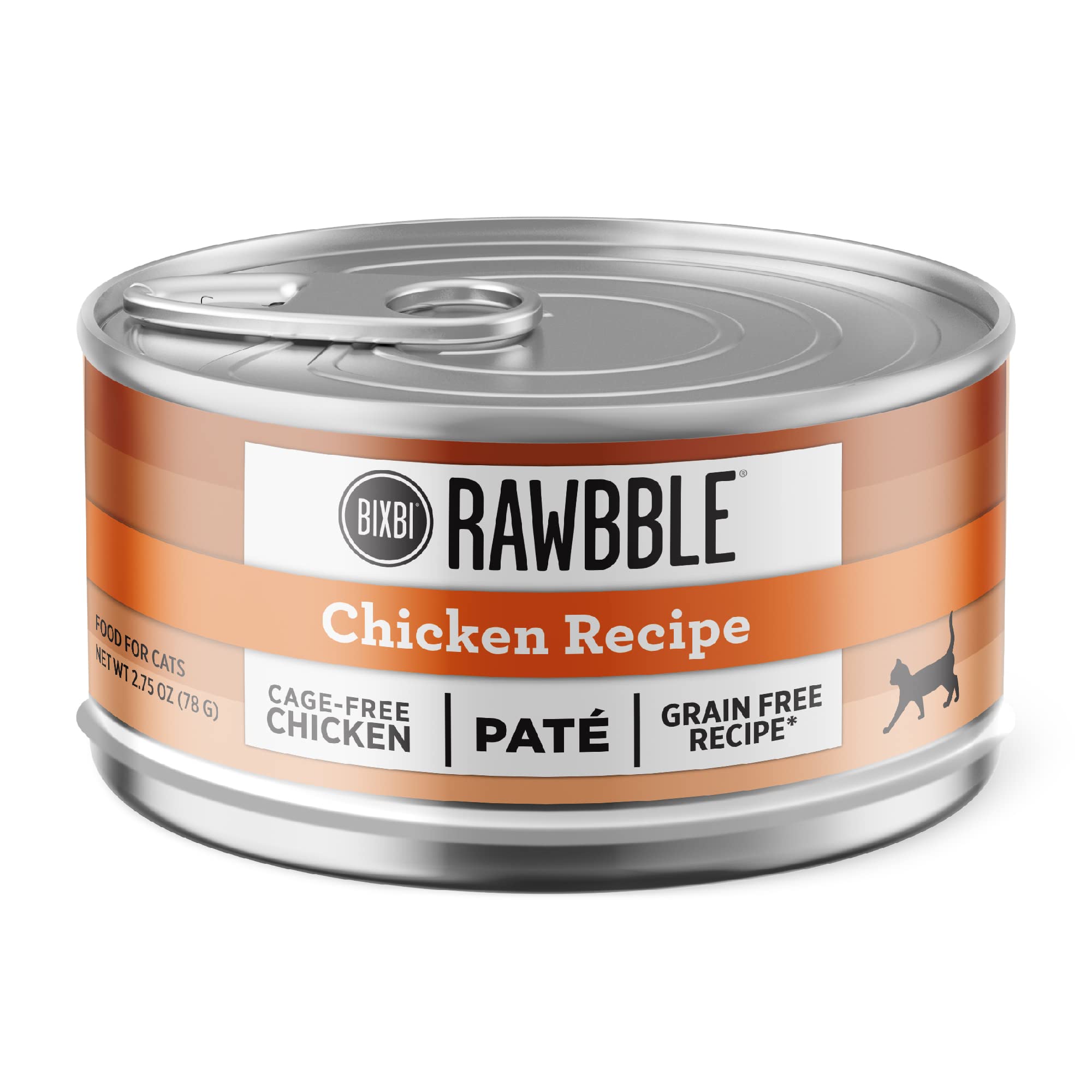 BIXBI Rawbble Chicken Pate Recipe Cans – Grain Free, Protein Rich Wet Cat Food – (2.75 Ounce Cans, Case of 24)
