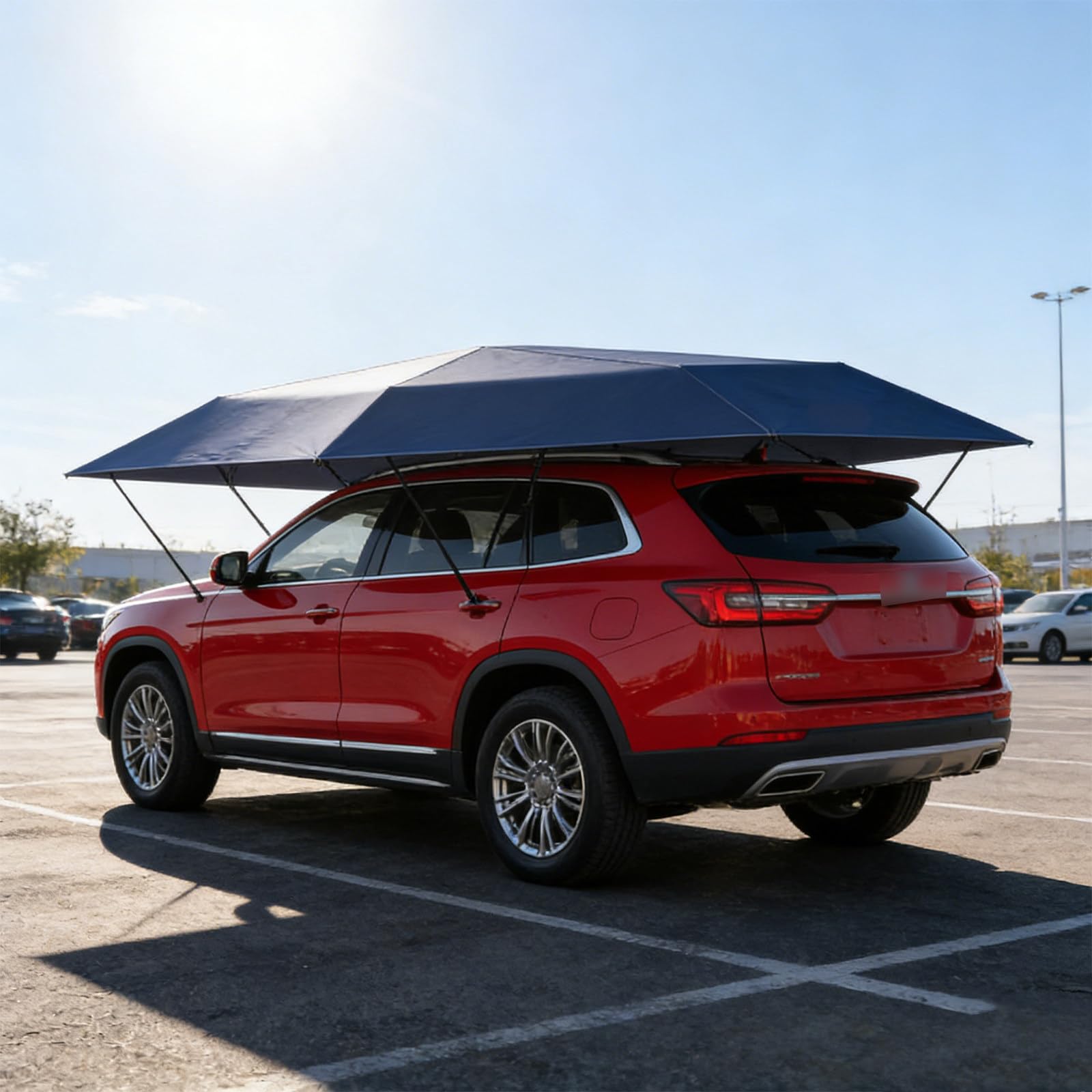 Osłona przeciwsłoneczna do samochodu, składany wodoodporny klosz samochodowy z wiatroszczelnymi linami do ochrony na zewnątrz