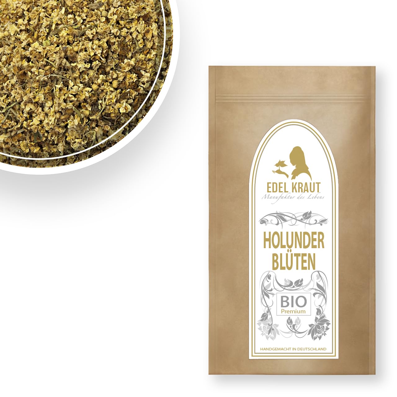 EDEL KRAUT | BIO HOLUNDER-BLÜTEN TEE geschnitten - Premium - organic elder flowers cut 1000g