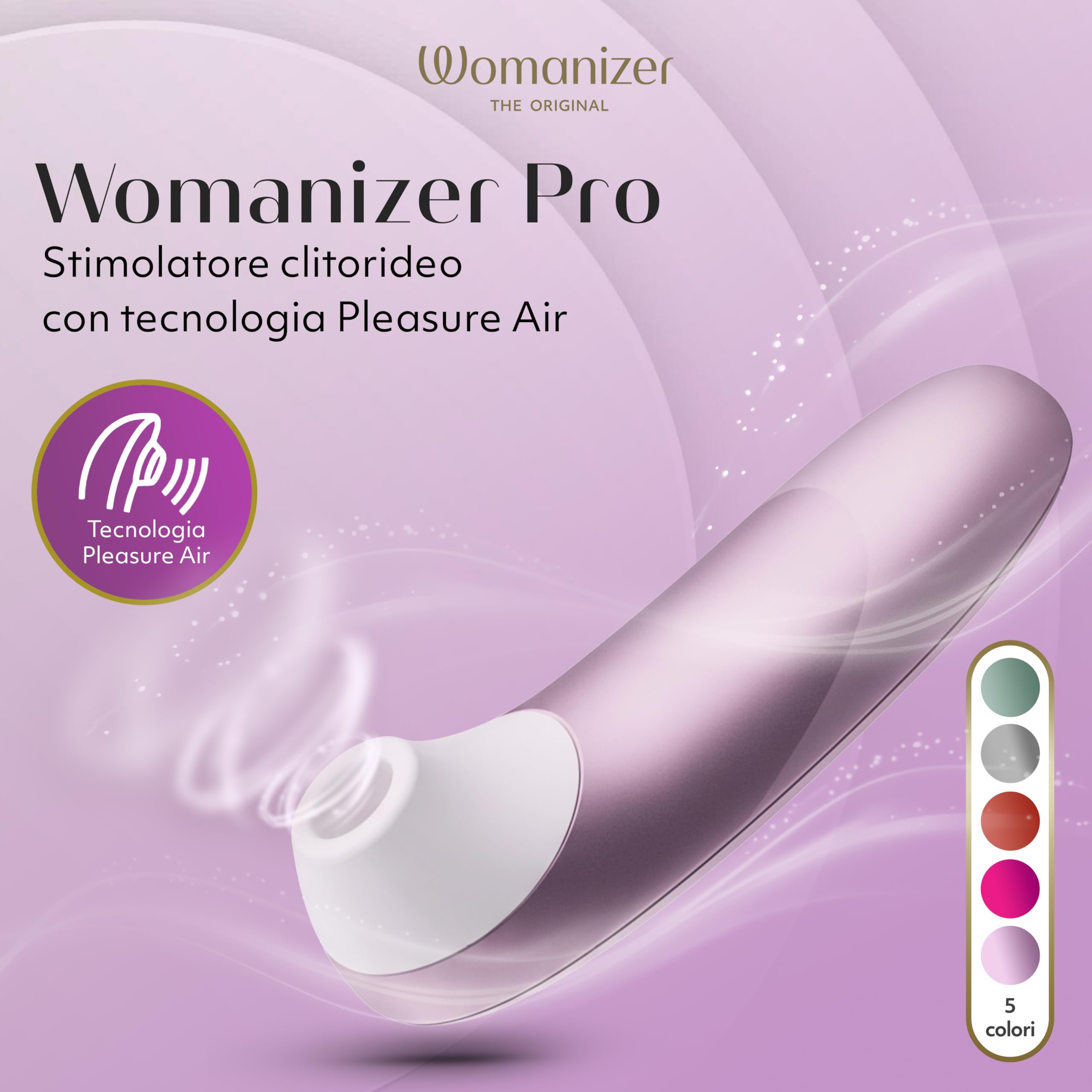 Womanizer Pro Succhia Clitoride Giocattolo per adulti| Vibratore per Donne & Coppie | Stimolatore Clitorideo 11 Velocità di Aspirazione | Massaggiatore Impermeabile per Stimolazione Intima | Lilla