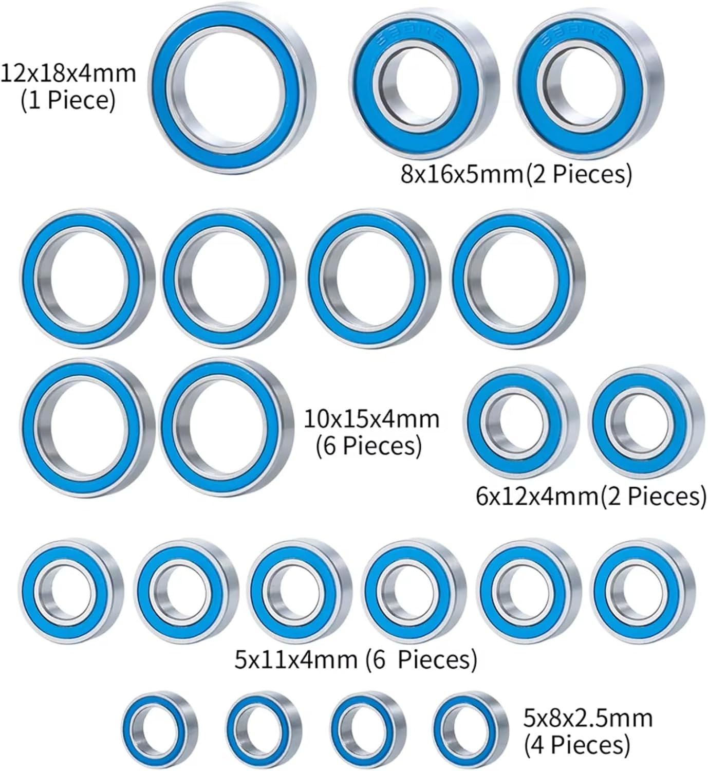 RCベアリングモデル For Hoss 4x4 For VXL 1/10 21個 ホイールハブ アクスル シールベアリングキット R