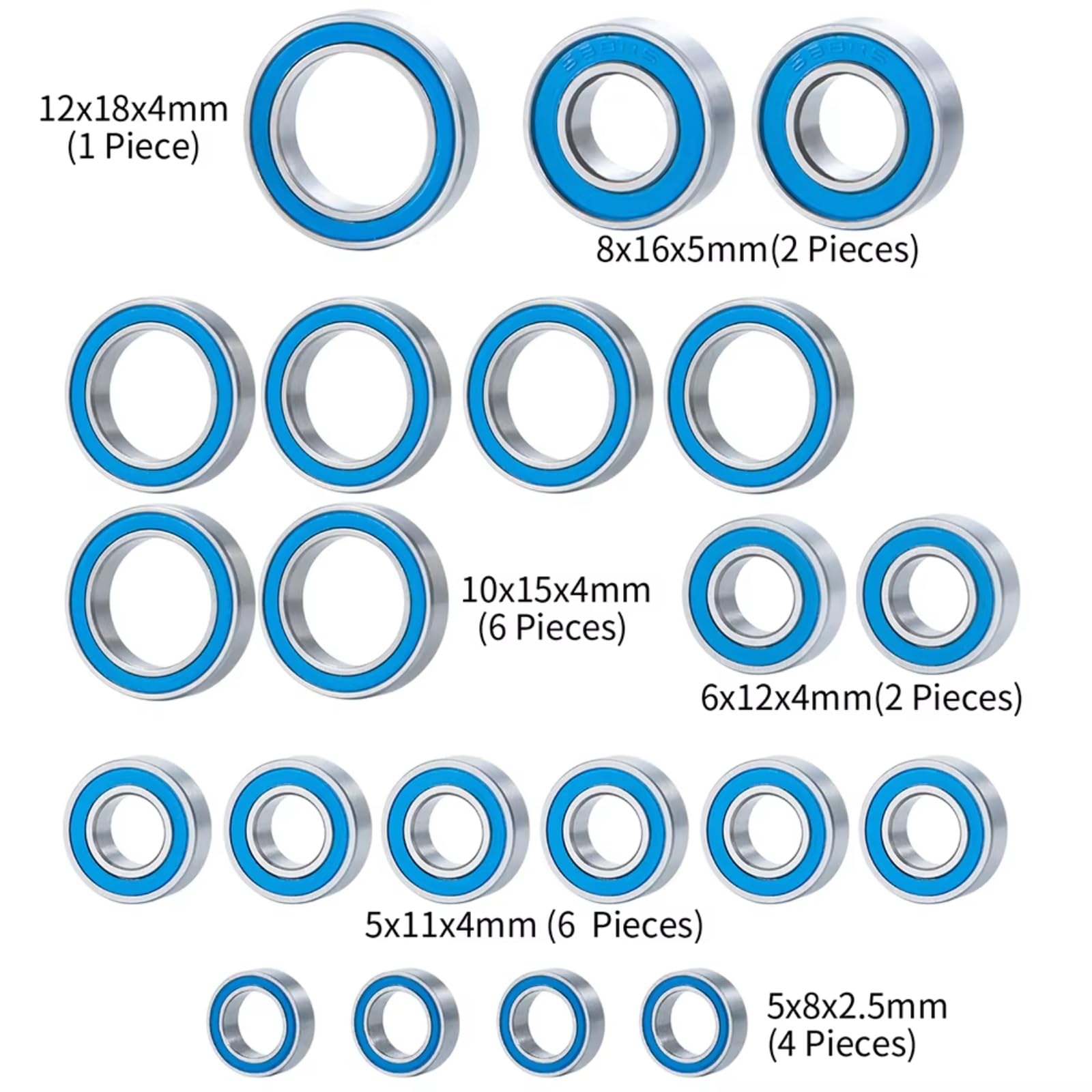 Für Hoss 4x4 VXL 1/10 21 Teiliges Abgedichtetes Kugellager Set Alle Versionen Von RC Crawlern Modellzubehör Reparatur Austausch Montage RC Lagerteile