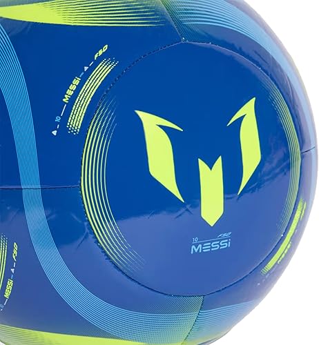 Miniatura 3 de adidas Messi Club - Balón de fútbol unisex para adultos, azul realsemi azul explosivoamarillo solar, 3