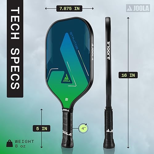 Miniatura 3 de JOOLA Stratos Pickleball Paddle  Lightweight Fiberglass with Polypropylene Core - USAPA Approved - Large Sweet Spot for Added Control - Pickle Ball