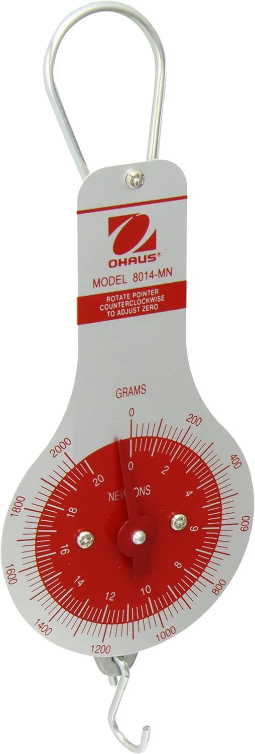 Ohaus 8014MN DialType Hanging Spring Scale, 2000g x 20g, and 20N x 0.25N Electronics