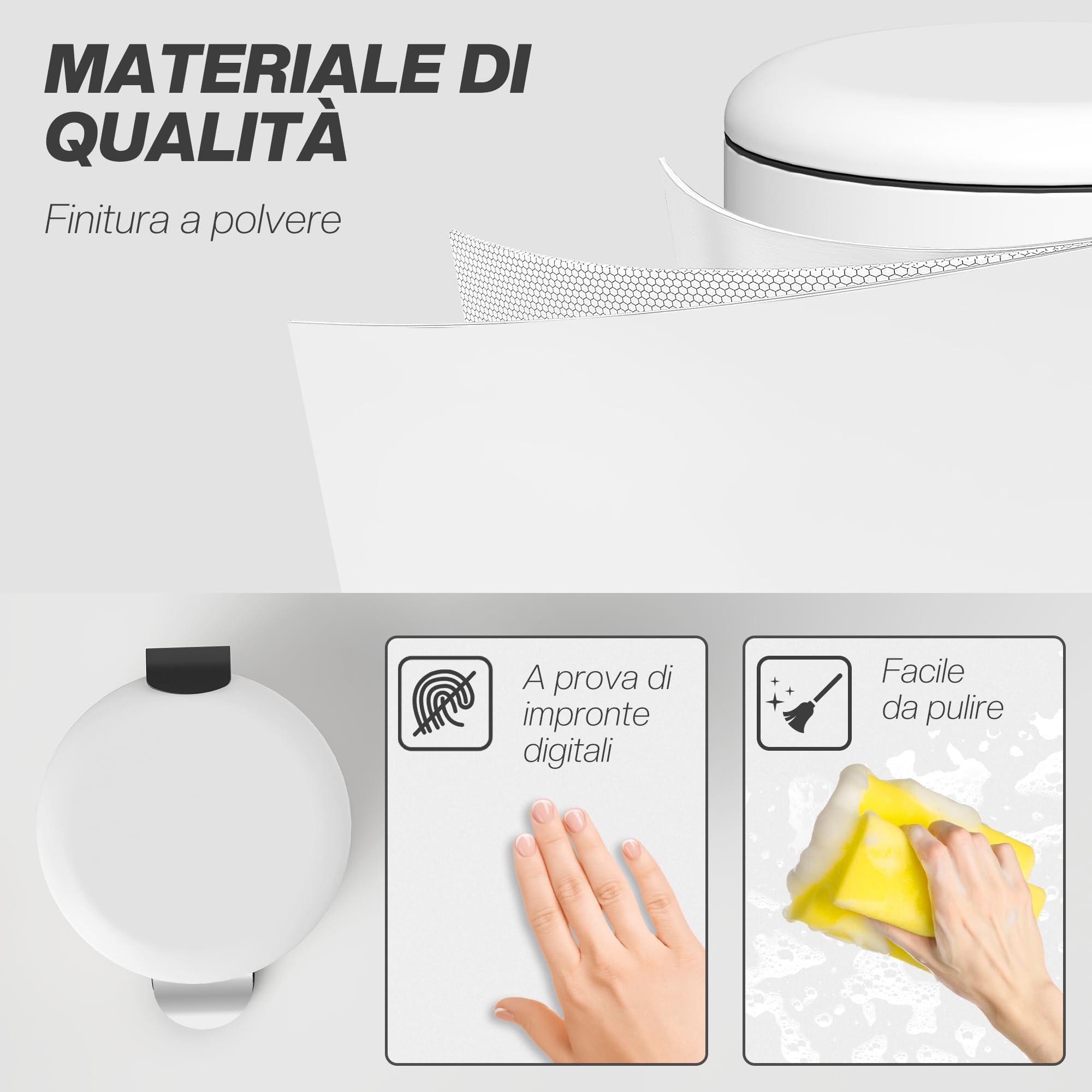 HOMCOM Bidone Immondizia a Pedale da 20L con Coperchio a Chiusura Morbida, Cestino Rifiuti in Metallo e PP, 36x30x44.5 cm, Bianco Crema