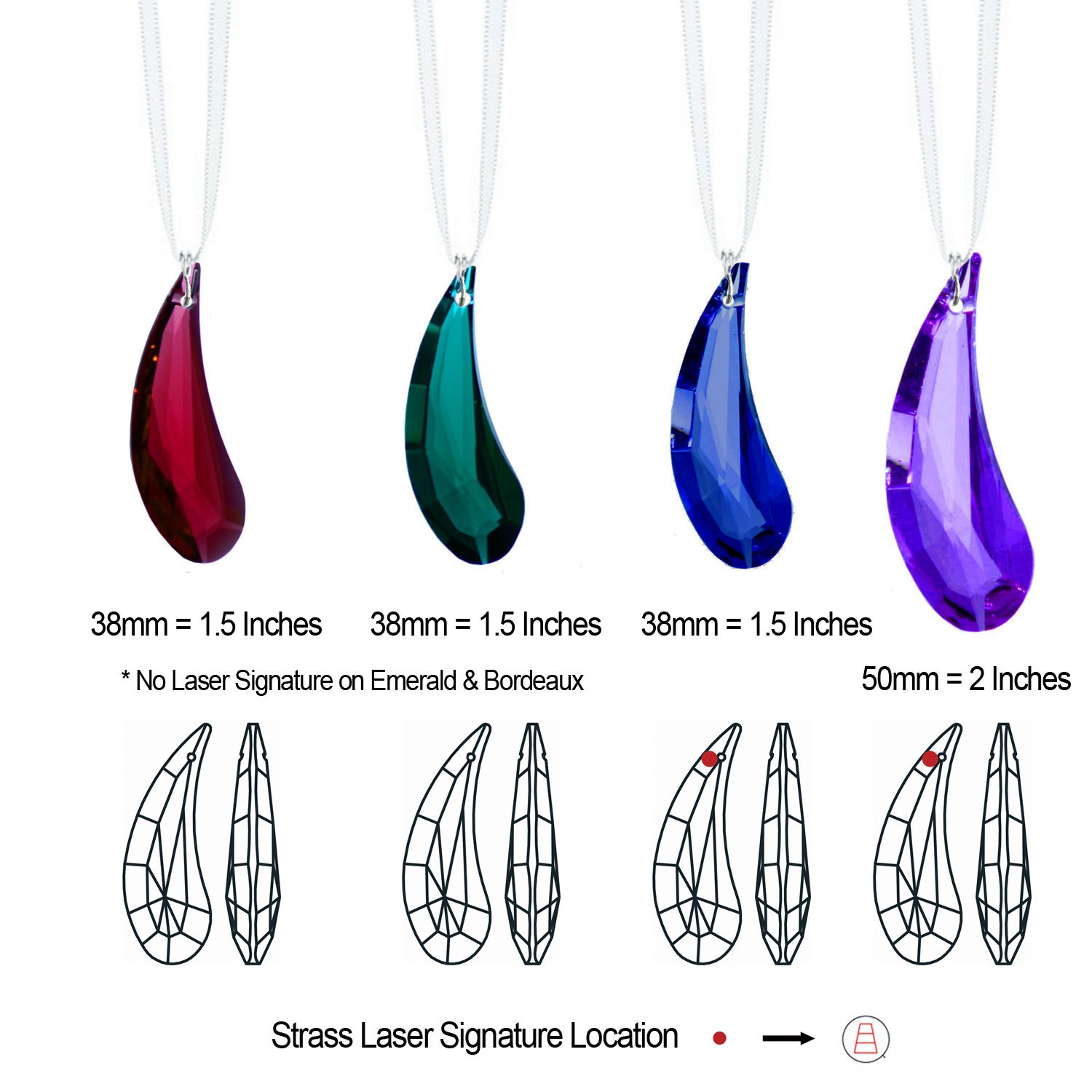 Swarovski Strass Crystal Colorful Fairy Wing Prisms 4 Pcs Crystal Sun Catcher Ornament Package Deal