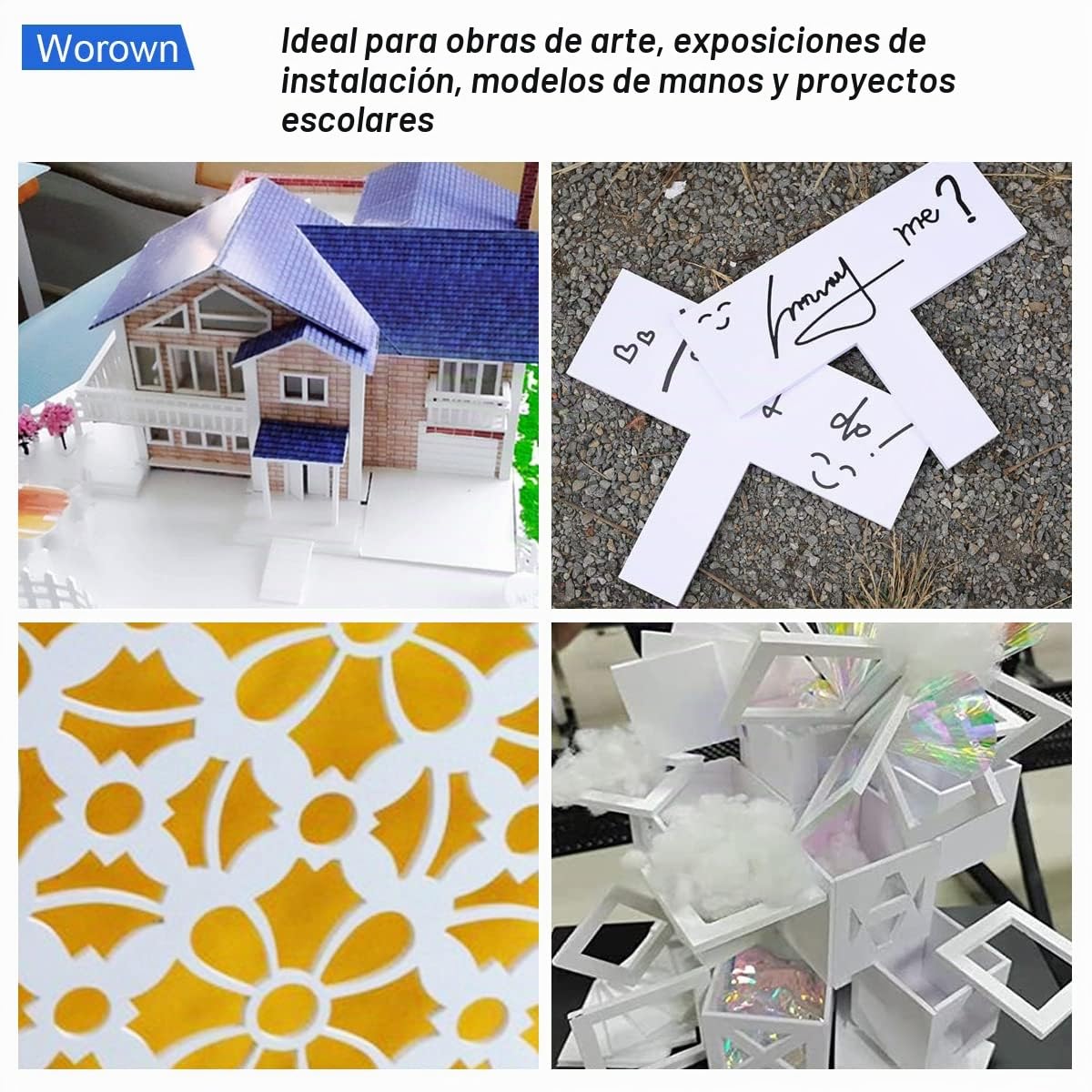 Worown 20 Láminas Cartón Pluma A3, Cartón de Espuma de 5 mm, Placa de Espuma Color Blanco para la Fabricación de Modelos, Presentaciones, Proyectos de Arte (42 x 29.7 cm)