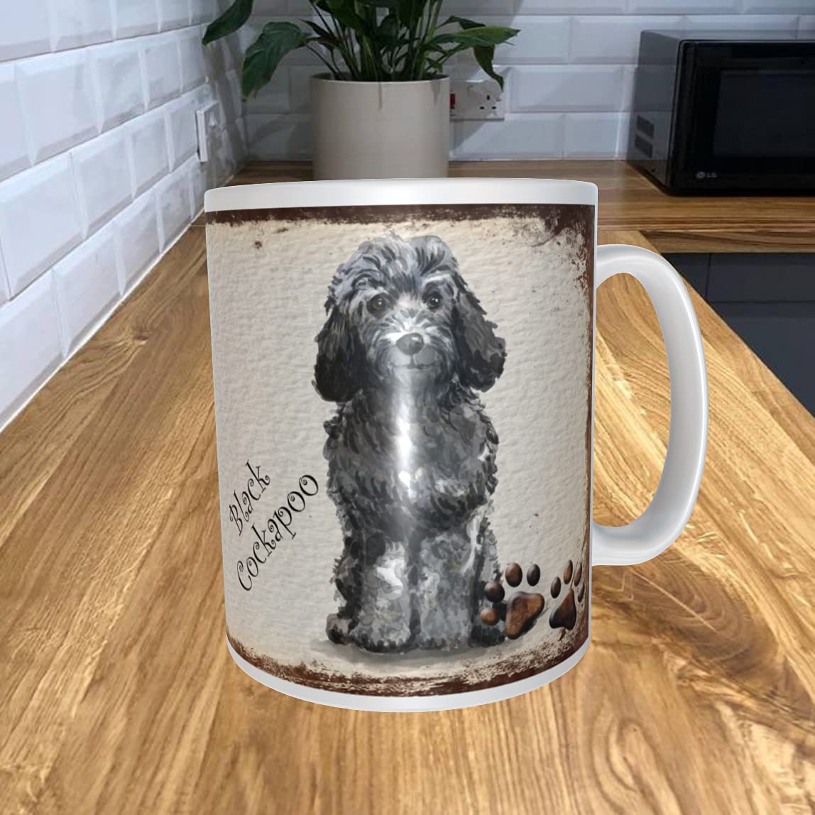 Shawprint Limited Black Cockapoo 11oz Coffee Mug My Dog's Rules Theme 179DRMUG