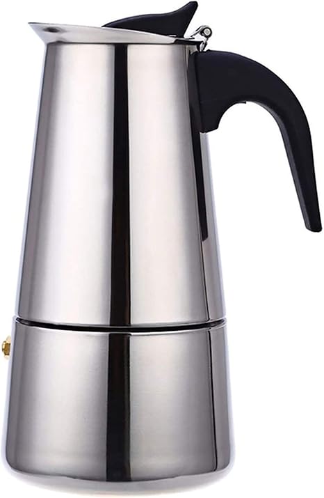 Amazon.com: Uheng Cafetera de acero inoxidable para estufa de inducción  Moka Cafetera Percolador Cafetera para 6 tazas (10.1 fl oz) : Hogar y Cocina
