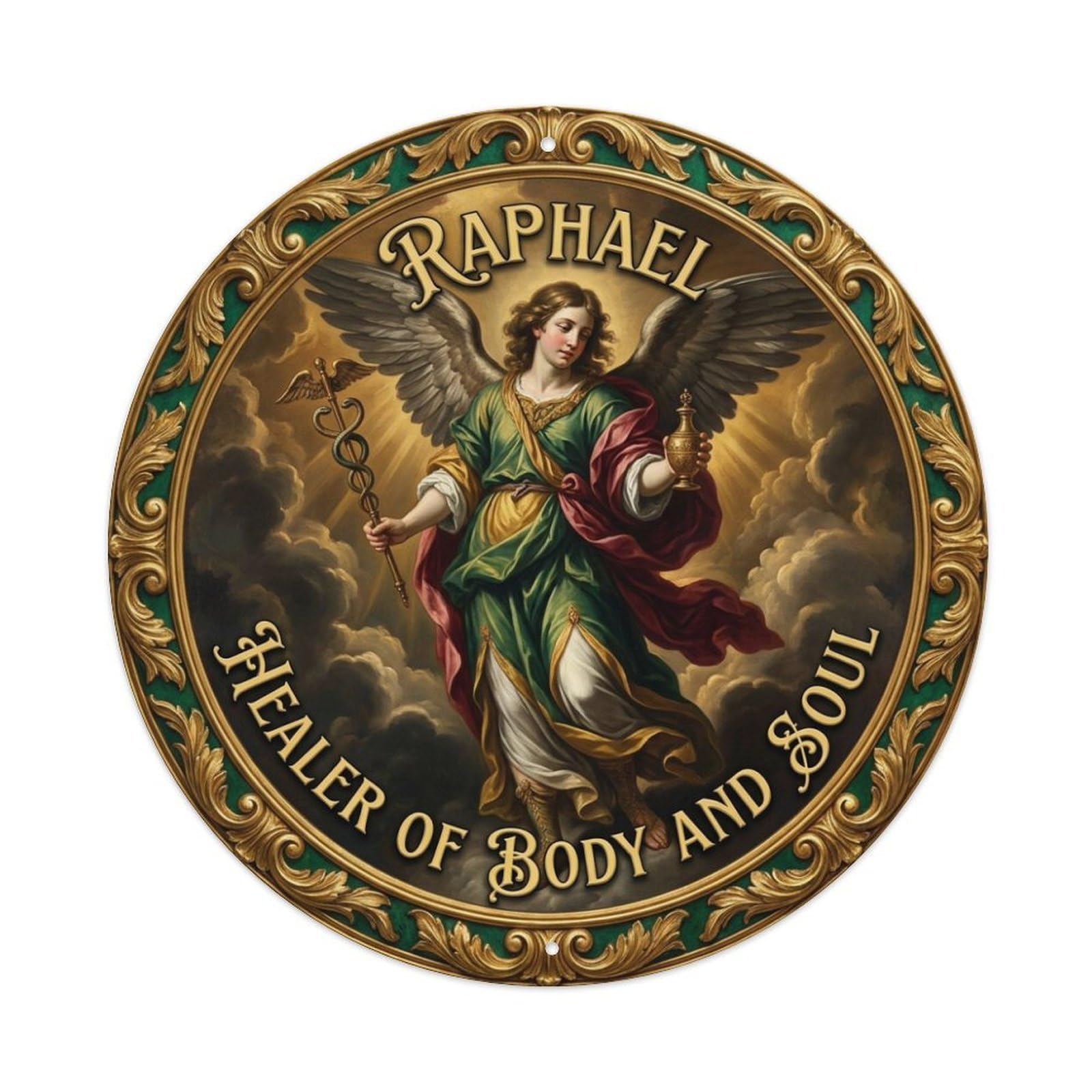 Archangel Raphael Divine Grace Healer of Body And Soul Metal Tin Sign