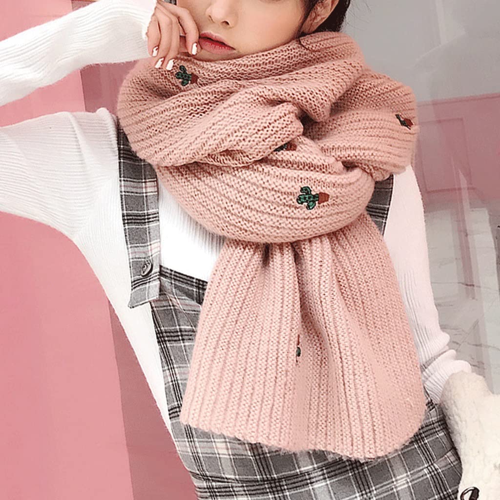 Amazon.co.jp: マフラー 女子 冬 学生 ニット ロング 厚手 あったか  