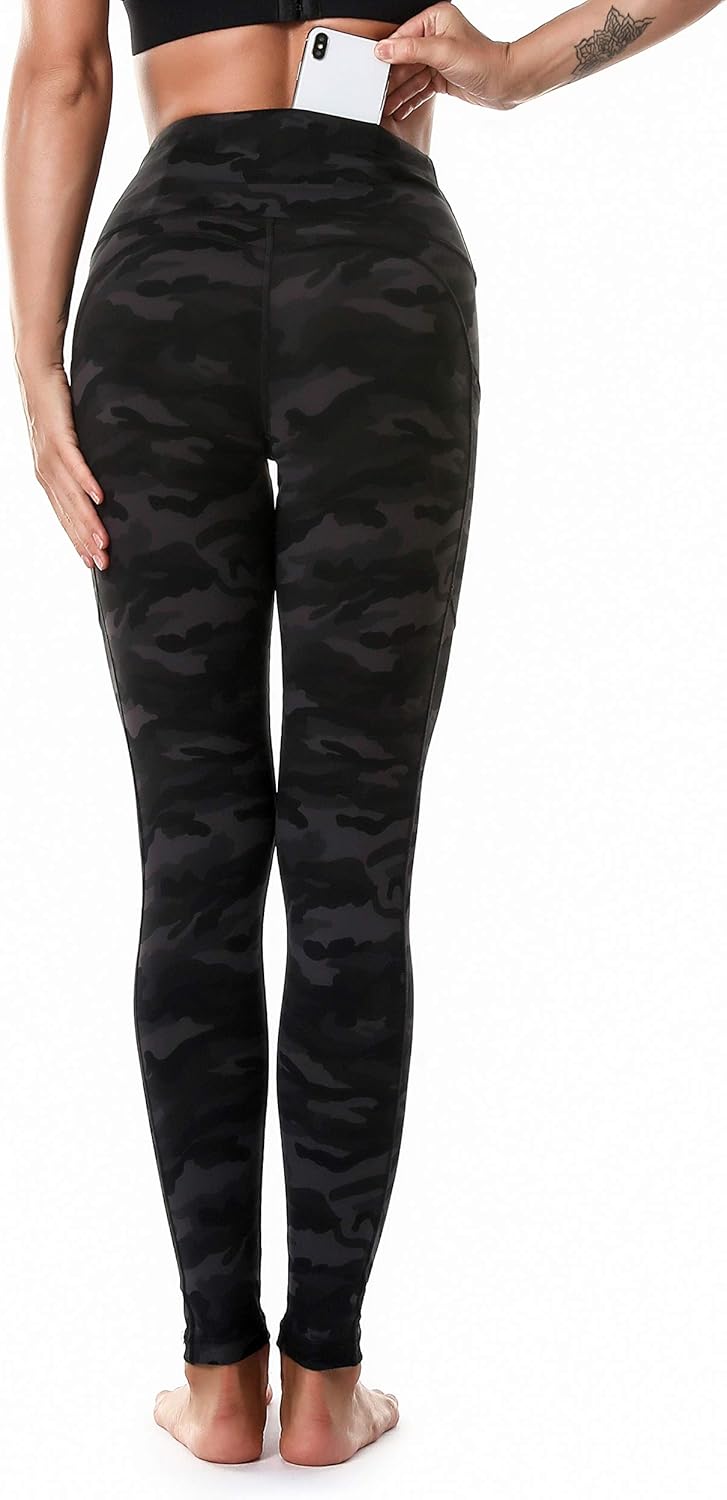 Ritiriko Women's Yoga Pants High Waisted Crop Workout Running Leggings with Side Pocketed Tummy Control : Sports & Outdoors