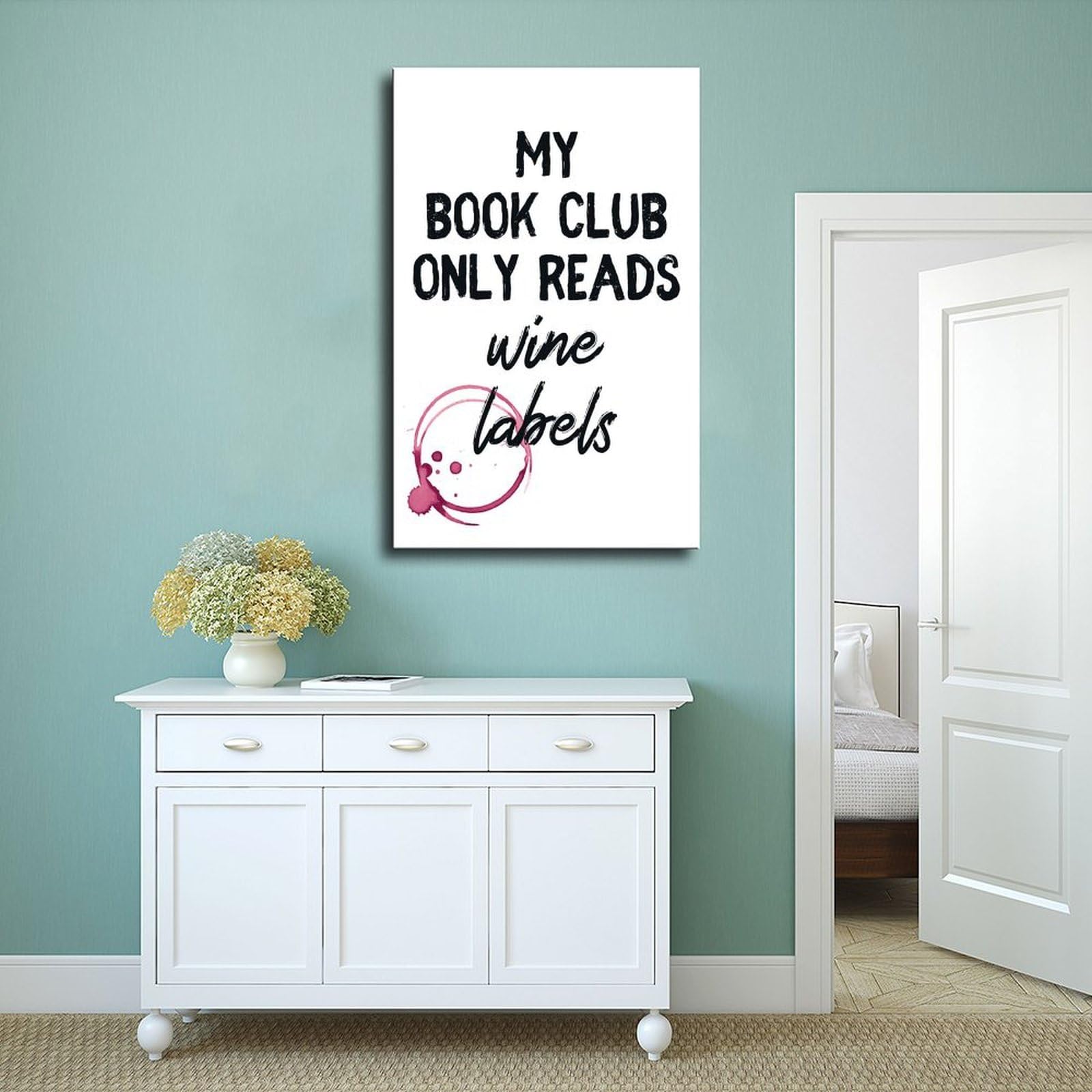 Étiquettes de vin sur toile pour décoration de chambre à coucher, bureau, chambre, cadre cadeau : 30 x 45 cm