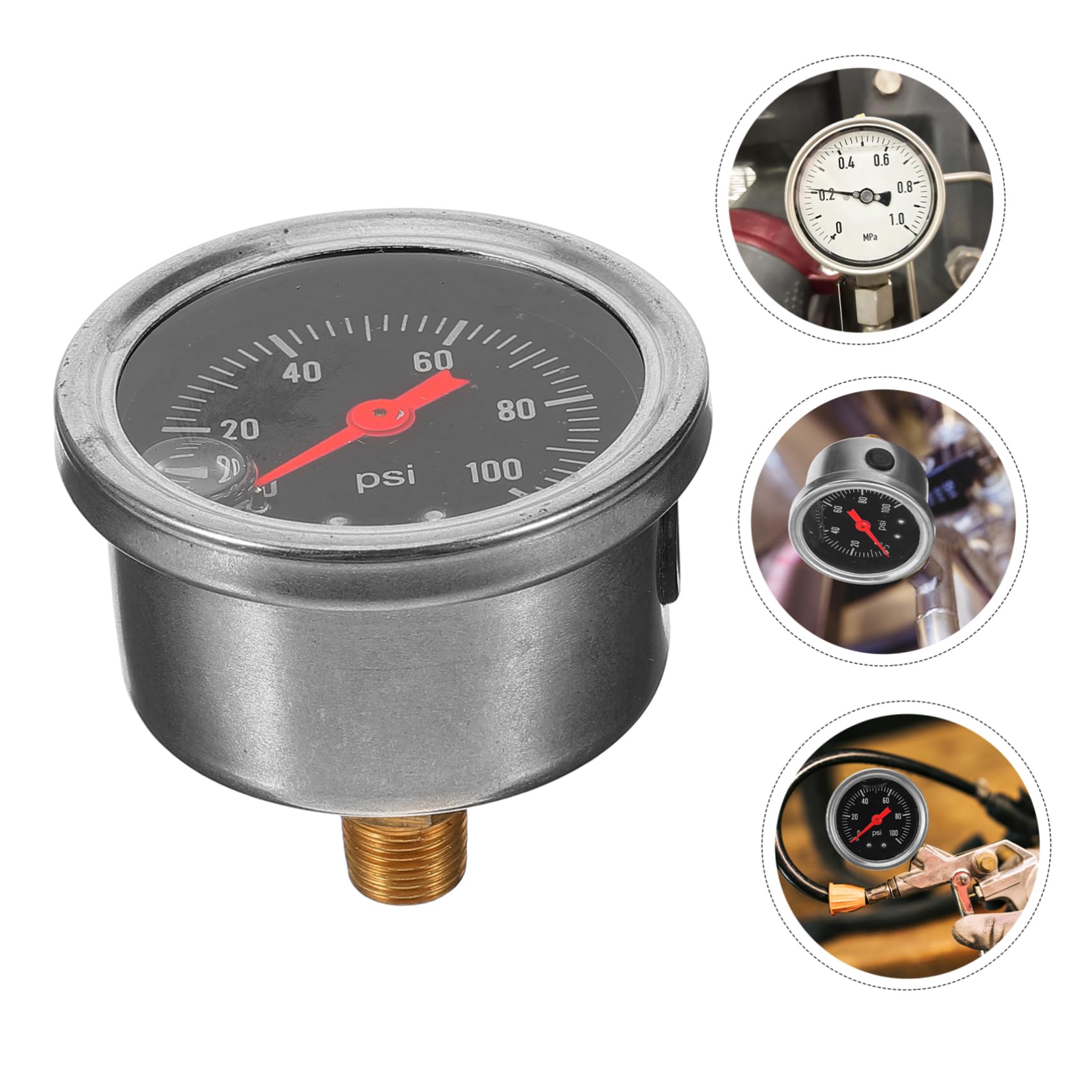 SOLUSTRE 3pezzi Manometro Per Pressione Gasoline Auto Misuratore Pressione Carburante Design Compatto e Leggero Per Test Sicuri Su Sistemi Di Carburante Auto