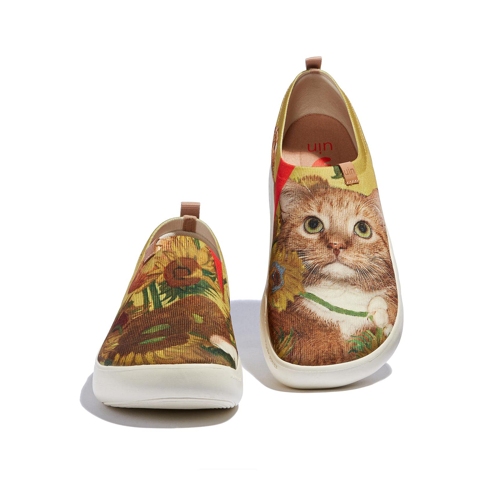 UIN x FatCatArt Collaboration damskie wsuwane mokasyny na co dzień wygodne artystyczne malowane buty podróżne lekkie trampki