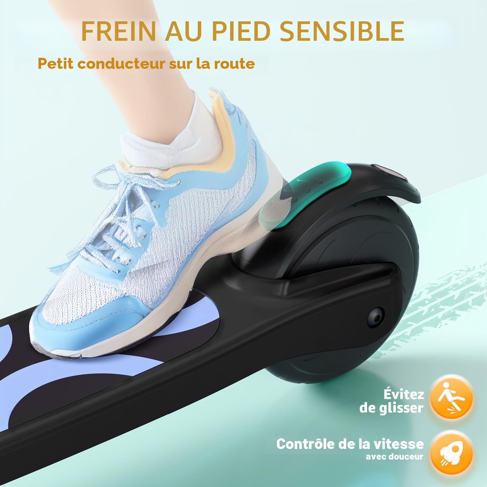 SISIGAD Trottinette électrique pour Enfants de 6 à 10 Ans, 5,3 ", avec lumières LED Clignotantes et 3 hauteurs réglables, Moteur de 45 W, Charge maximale : 70 kg