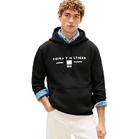 Tommy Hilfiger Uomo Felpa con Cappuccio Brand Love con Tasca a Marsupio