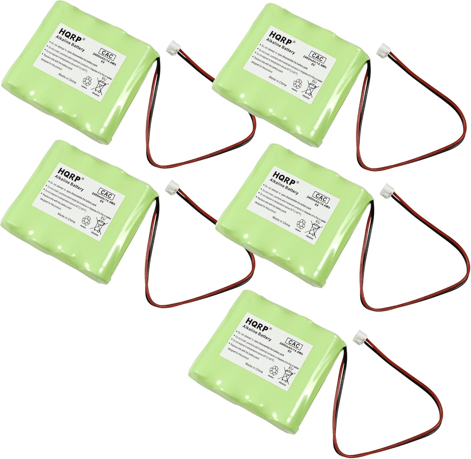 HQRP 5-Pack 6V Battery Compatible with Saflok SDDC-A1115 A28110 X-GAA-FC42 A28100 HTL11 MT28100 CSS5200 4AA-CE121 NABC-72083700, HD Supply 884952 100-0195 26111702, DRY0017 DRY0201 Hotel Door Lock