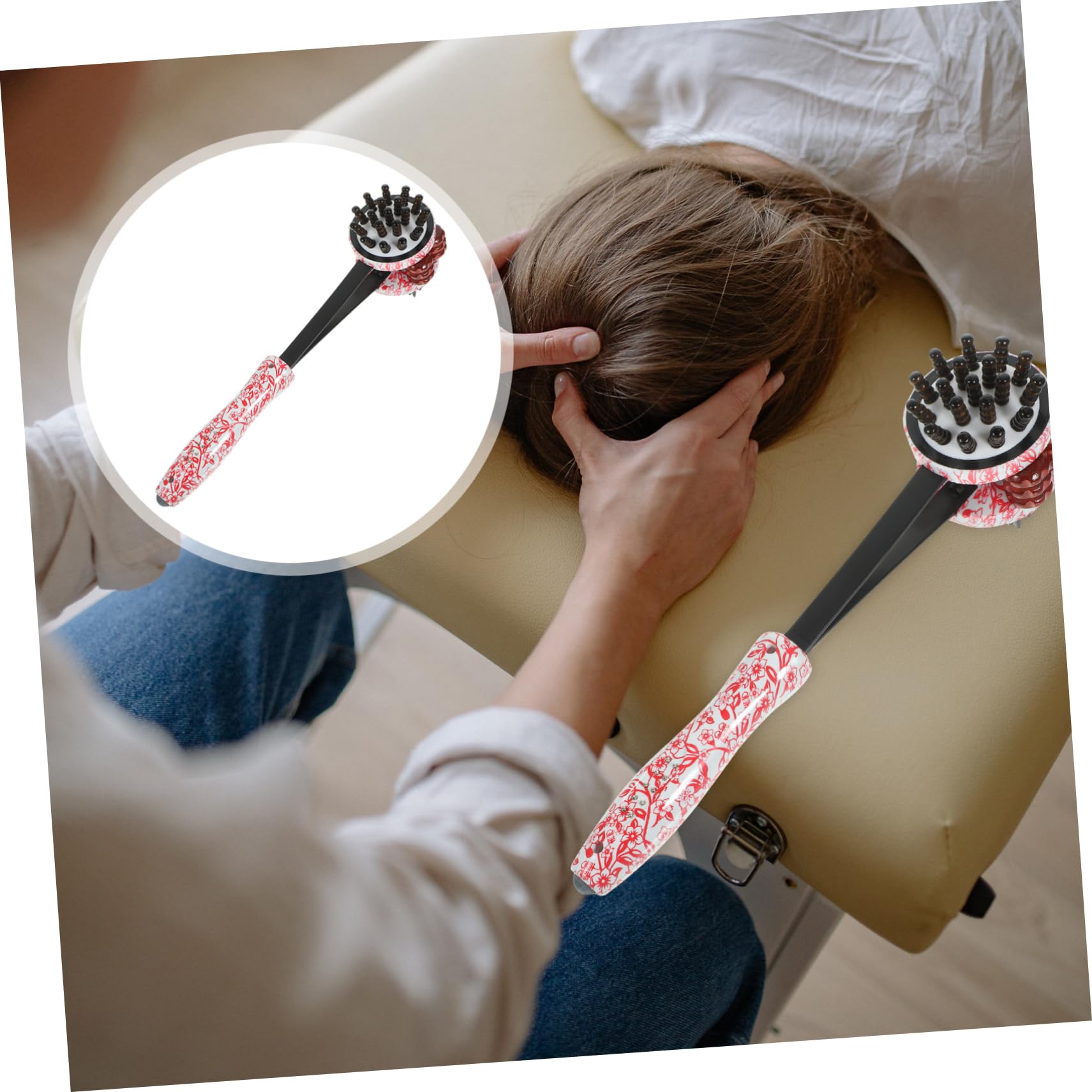 Beifuß-Wellnesshammer, Handmassagegerät mit Rollenfunktion, tragbarer Massagehammer im dekorativen Design zur Linderung von Rücken- und Muskelverspannungen