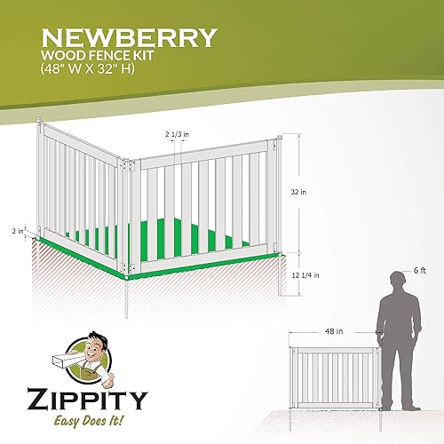 Miniatura 10 de Zippity Outdoor Products ZP19001 valla de vinilo Madison blanca 30 x 56 pulgadas 1 caja de 2 paneles
