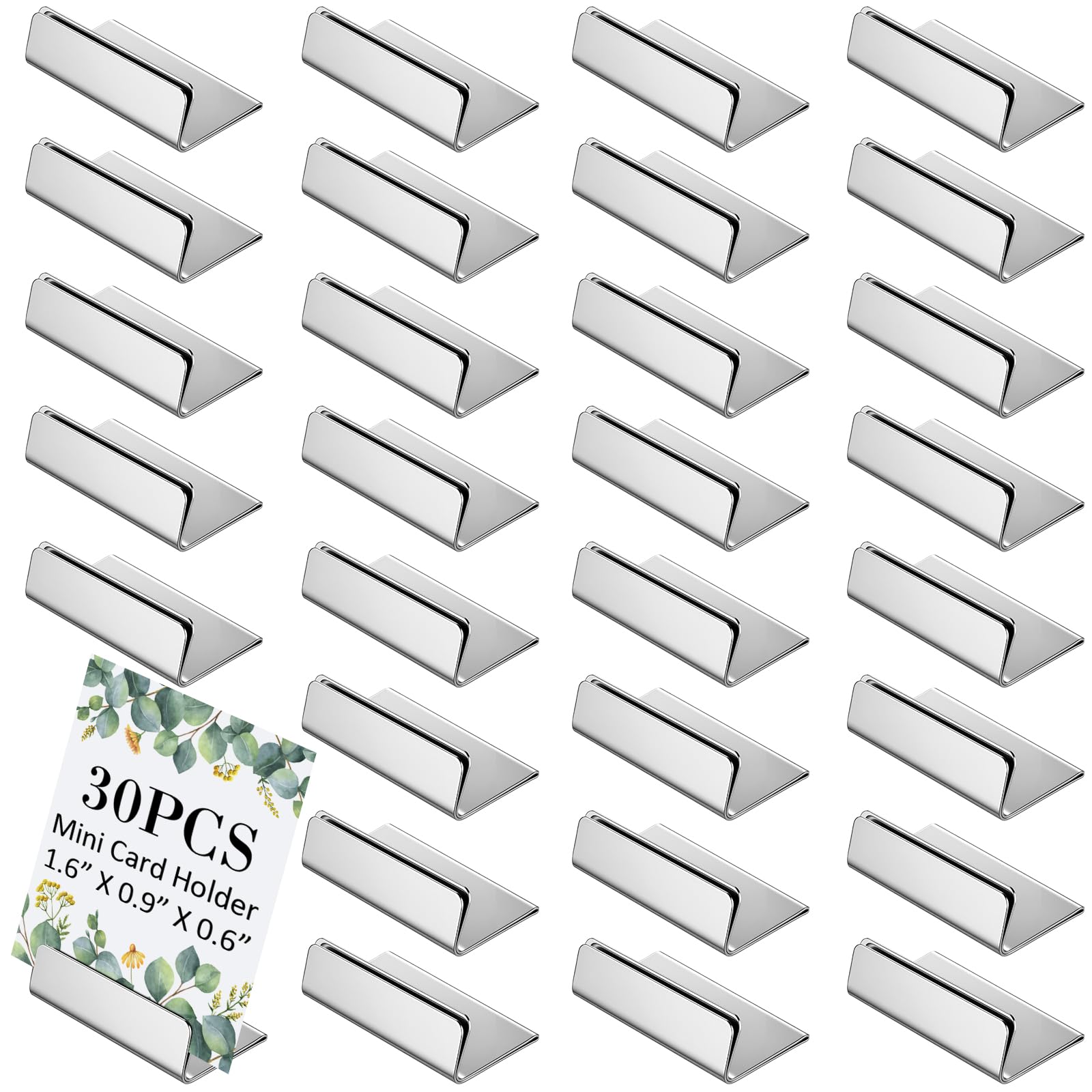 30 Pcs Table Number Holders Silver Glossy Finish
