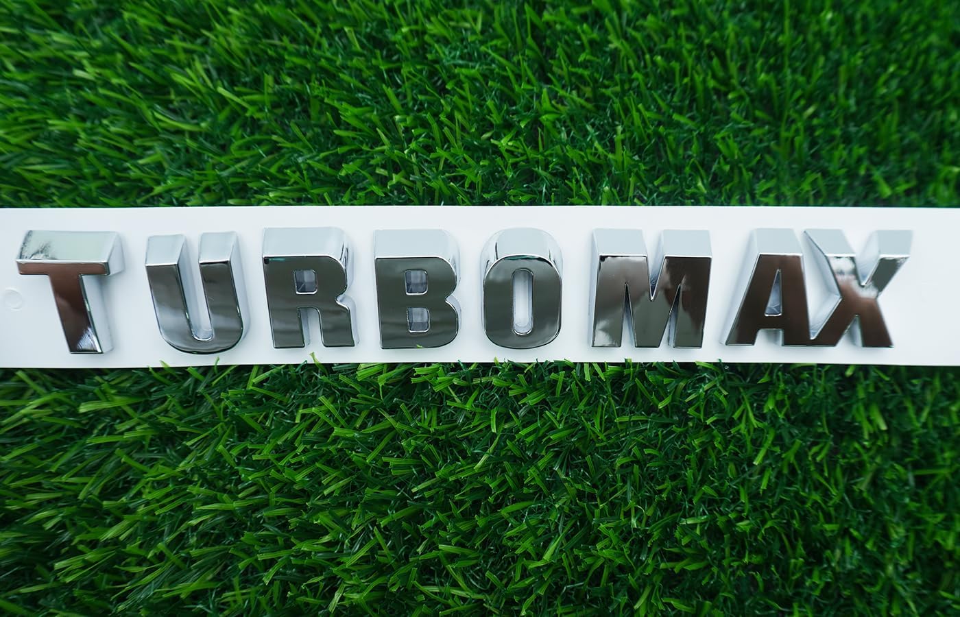 2PC 2024-2025 Turbomax Emblems 3D Badge Nameplate Hood Letters Logo Replacement for Turbo-max 85079242 (Chrome)