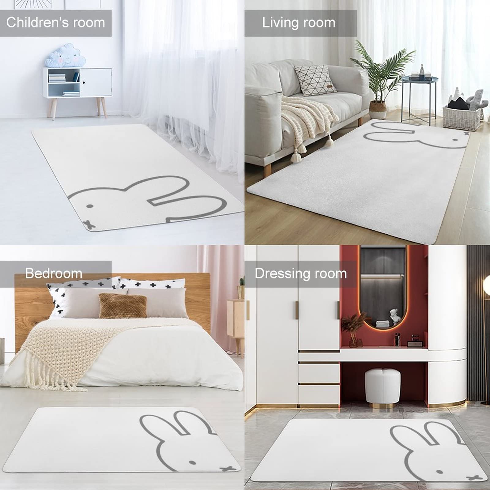 Amazon | ミッフィー ラグ カーペット 洗える ラグマット 滑り