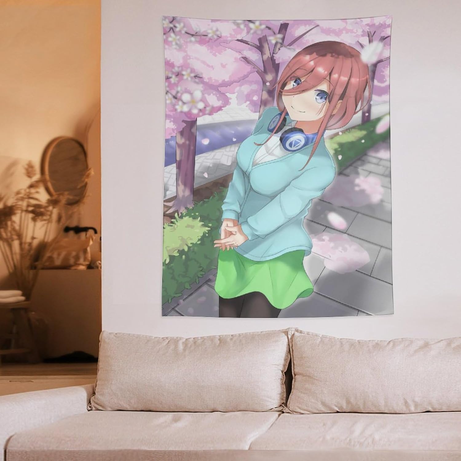 タペストリー 五等分の花嫁 中野三玖 ポスター背景布 壁掛け布 インテリアアートの装飾 カーテン テーブルクロス ビーチブランケット