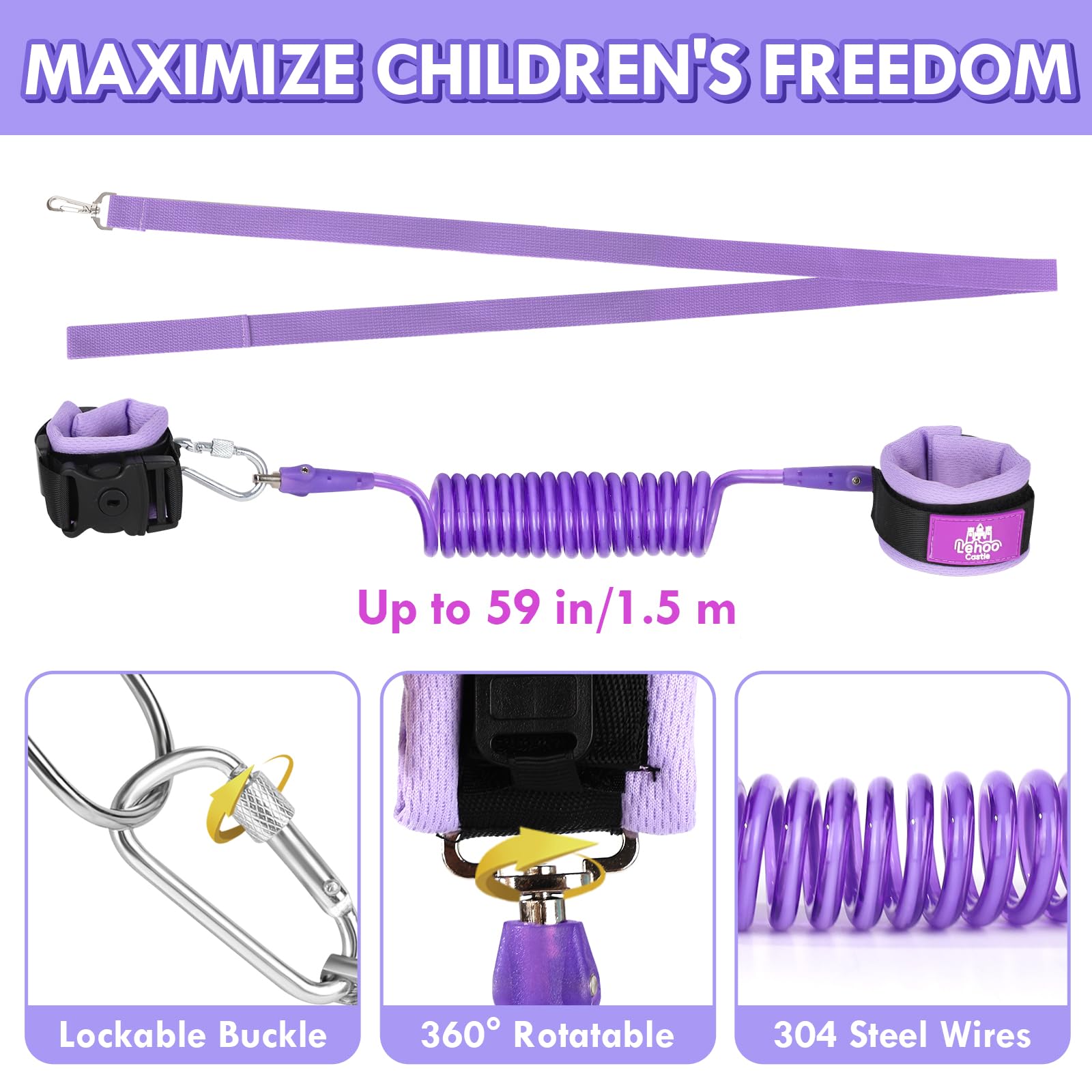 Lehoo Castle Toddler Reins, 4 in 1 Baby Reins Walking Harness Butterfly - Image 3