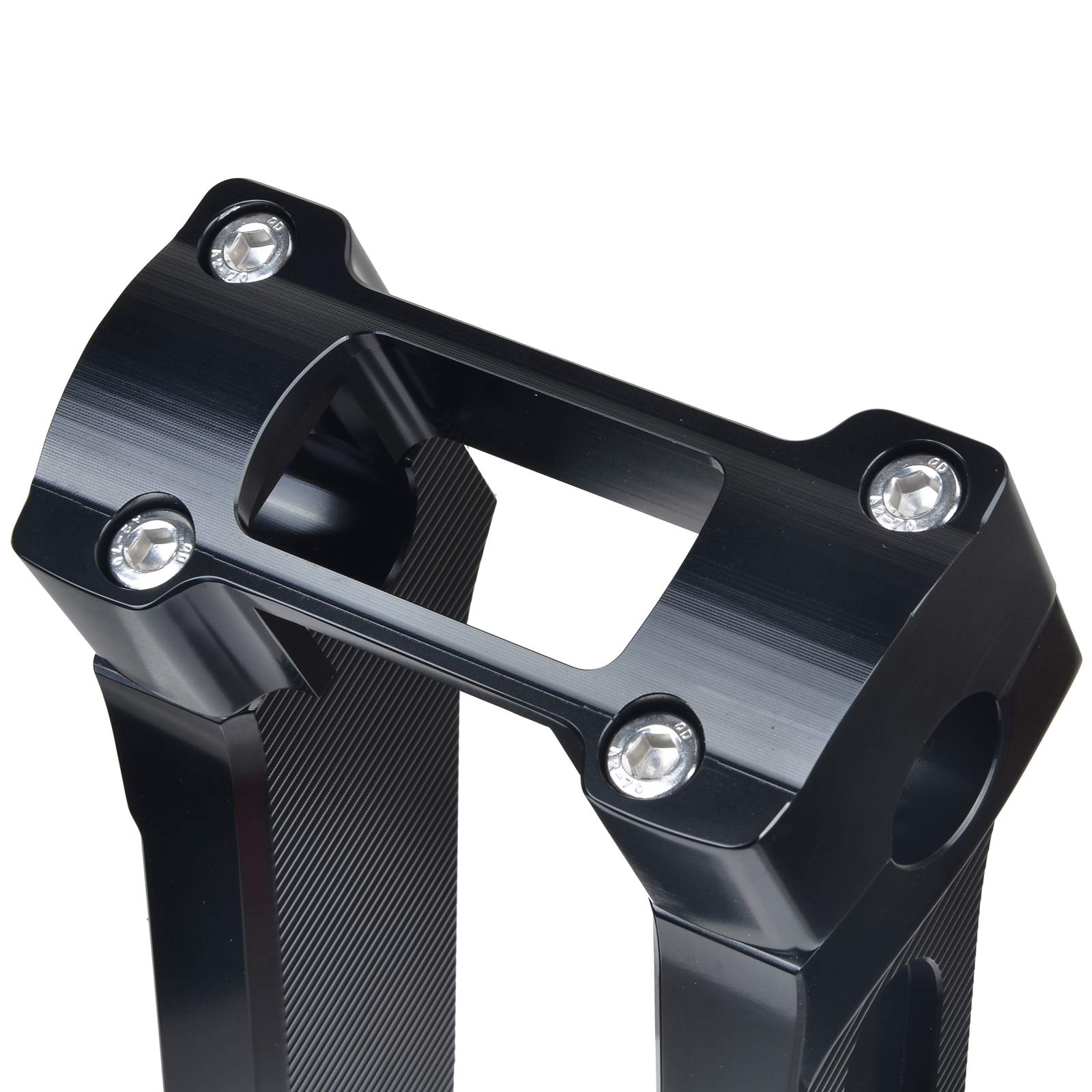 Goldfire Rehausseurs de guidon droits une pièce pour Harley M8 Softail Street Bob 2018, 2019, 2020, 2021 (noir, 25,4 cm)