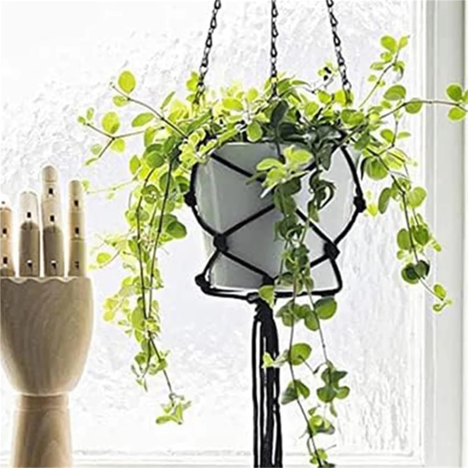 10 Pcs Hanging Flower Pot Chains Imitation Rattan Bird Feeders Hanger Decorative Grow Basins for Home Garden for Planters