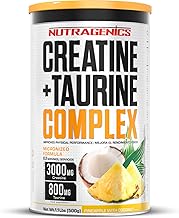 Nutragenics Creatine + Taurine - 500g - Micronized Creatine Monohydrate - Flavored Creatine Powder - Creatine Monohydrate - 500g - Monohydrate Creatine (Pineapple with Coconut)