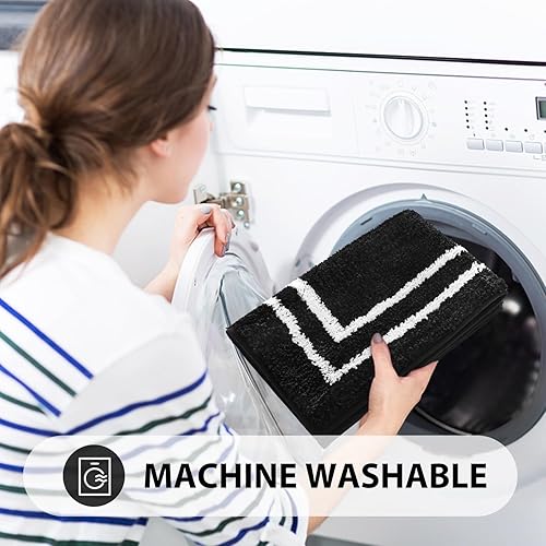 Miniatura 6 de Uphome Juego de 2 tapetes de baño para el suelo del baño, alfombra de baño suave de microfibra esponjosa, absorbente, antideslizante, lavable a