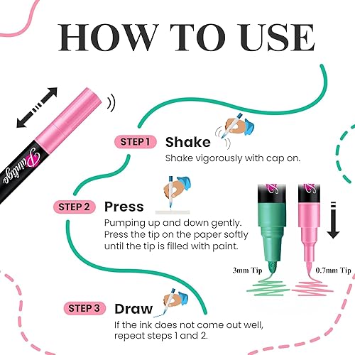 Miniatura 5 de Bolígrafos de pintura acrílica, paquete de 12 6 marcadores dorados y 6 plateados, bolígrafos de pintura para pintura de rocas, piedra, cerámica,