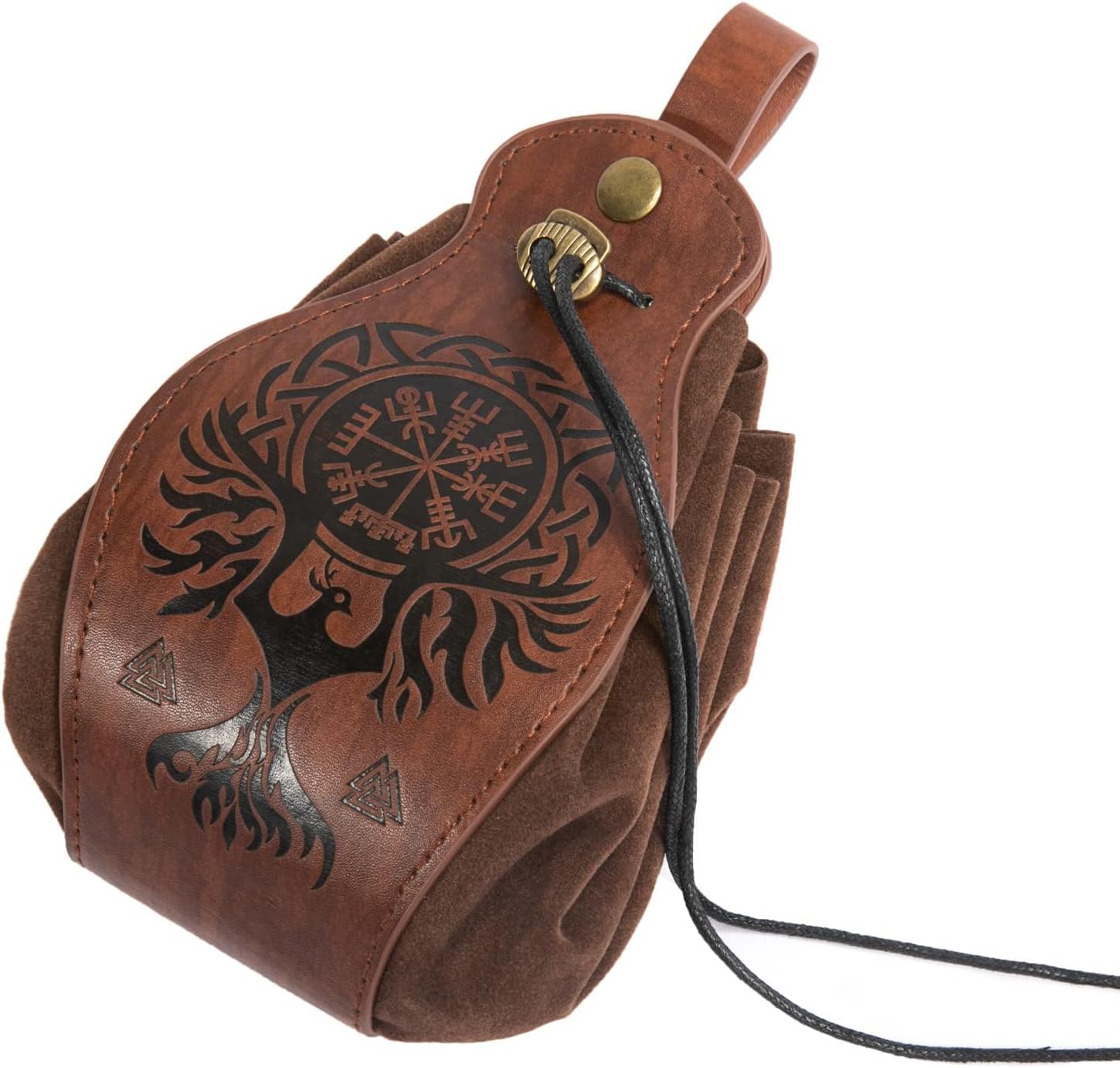 Leather Belt Pouch Medieval Vintage Renaissance Viking LARP Cosplay Costumes Drawstring Coin Purse Phone Holder Waist Bag (Phoenix) - Image 6