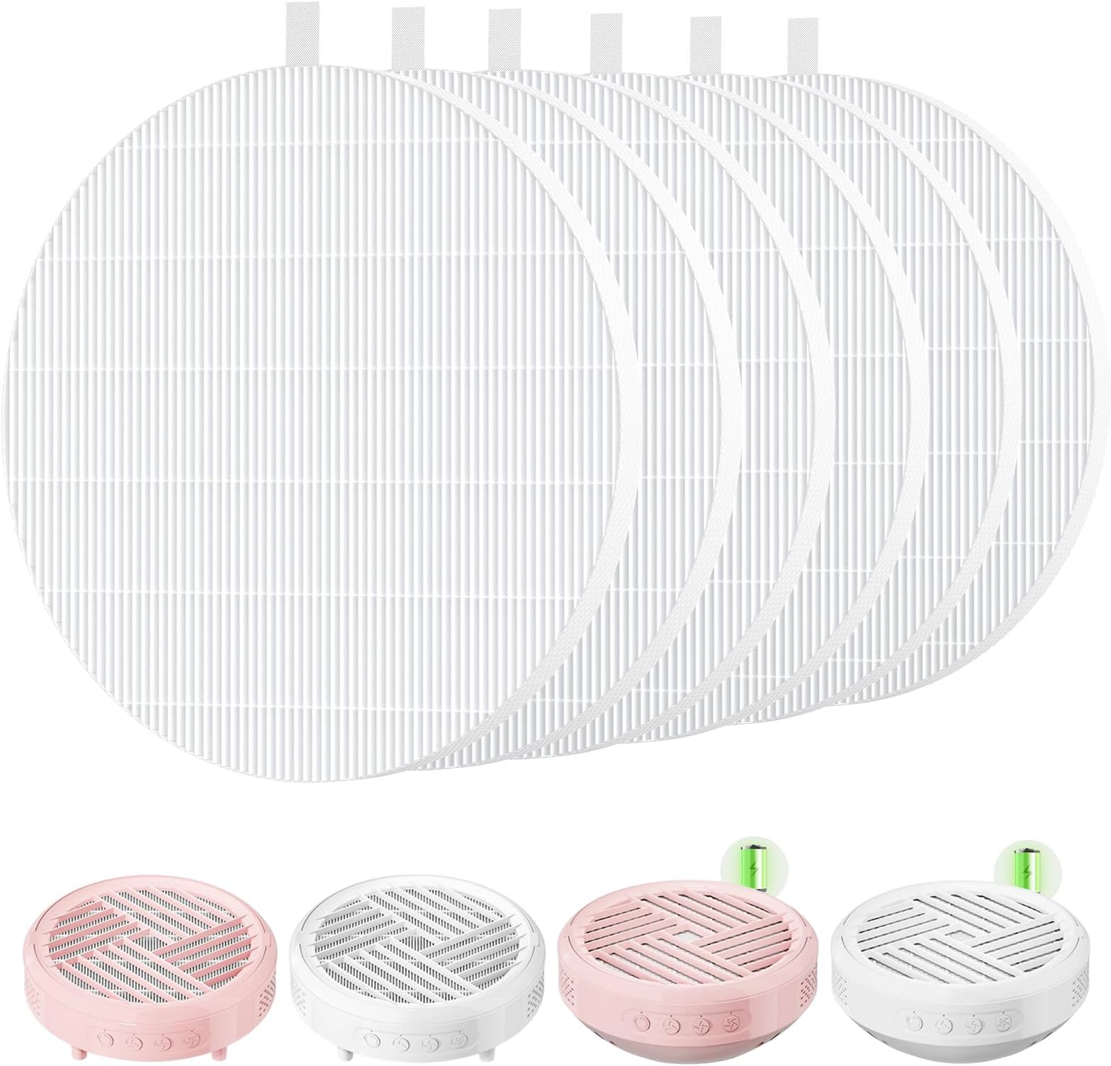 6 Pack HPro Nail Dust Collector Replacement Filter Compatible with MelodySusie Nail Dust Collectors, Models HPro/SProR, Attach 99% of Nail Dust, Reusable and Easy to Clean Nail Tool, White