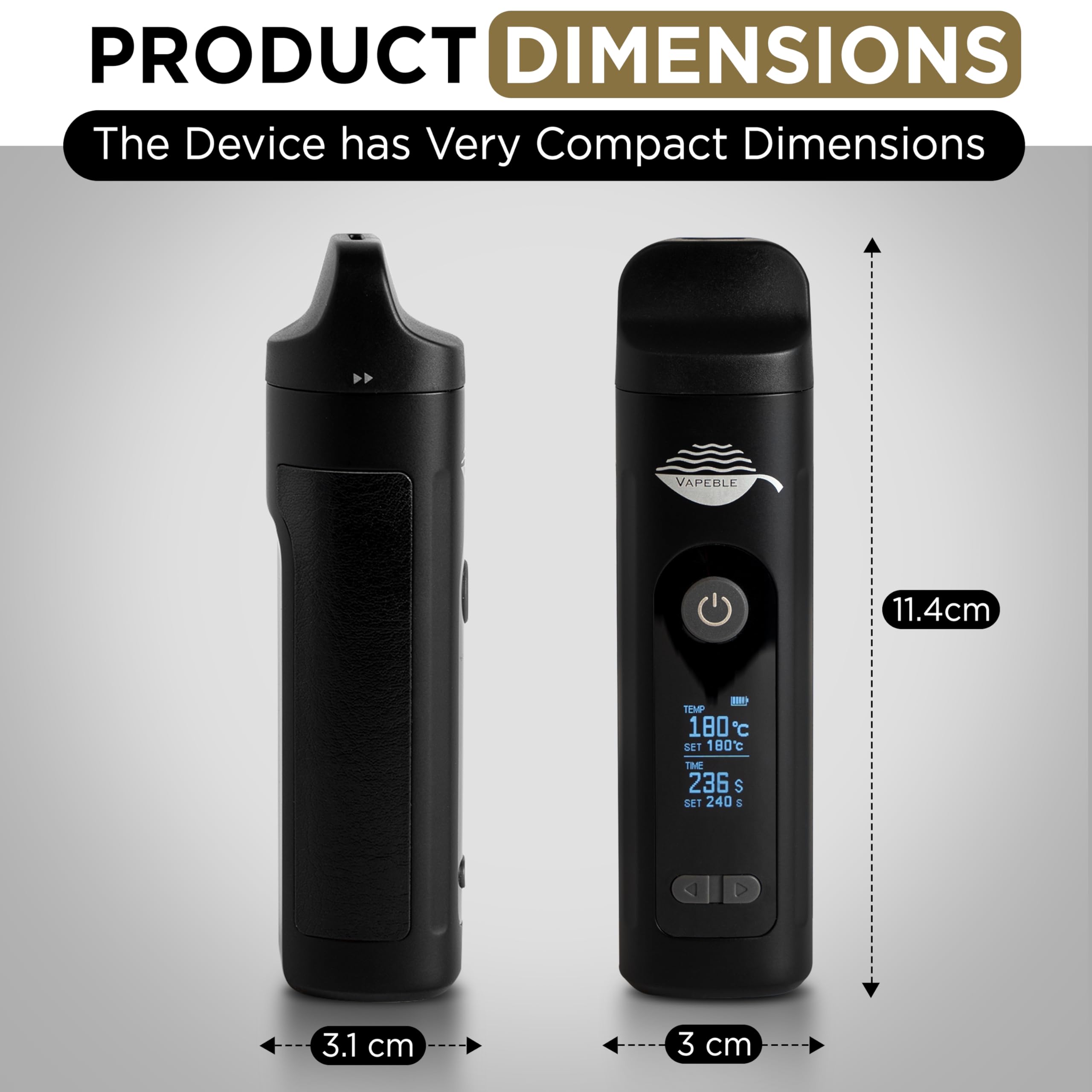 Vaporizer Nebel V2 Vaporizzatore compatto per erbe, sistema di vaporizzazione DHS, display OLED in 20sec a 160°C - 240°C, 2600 mAh vaporizzazione Intellisense per erbe secche oli e concentrati