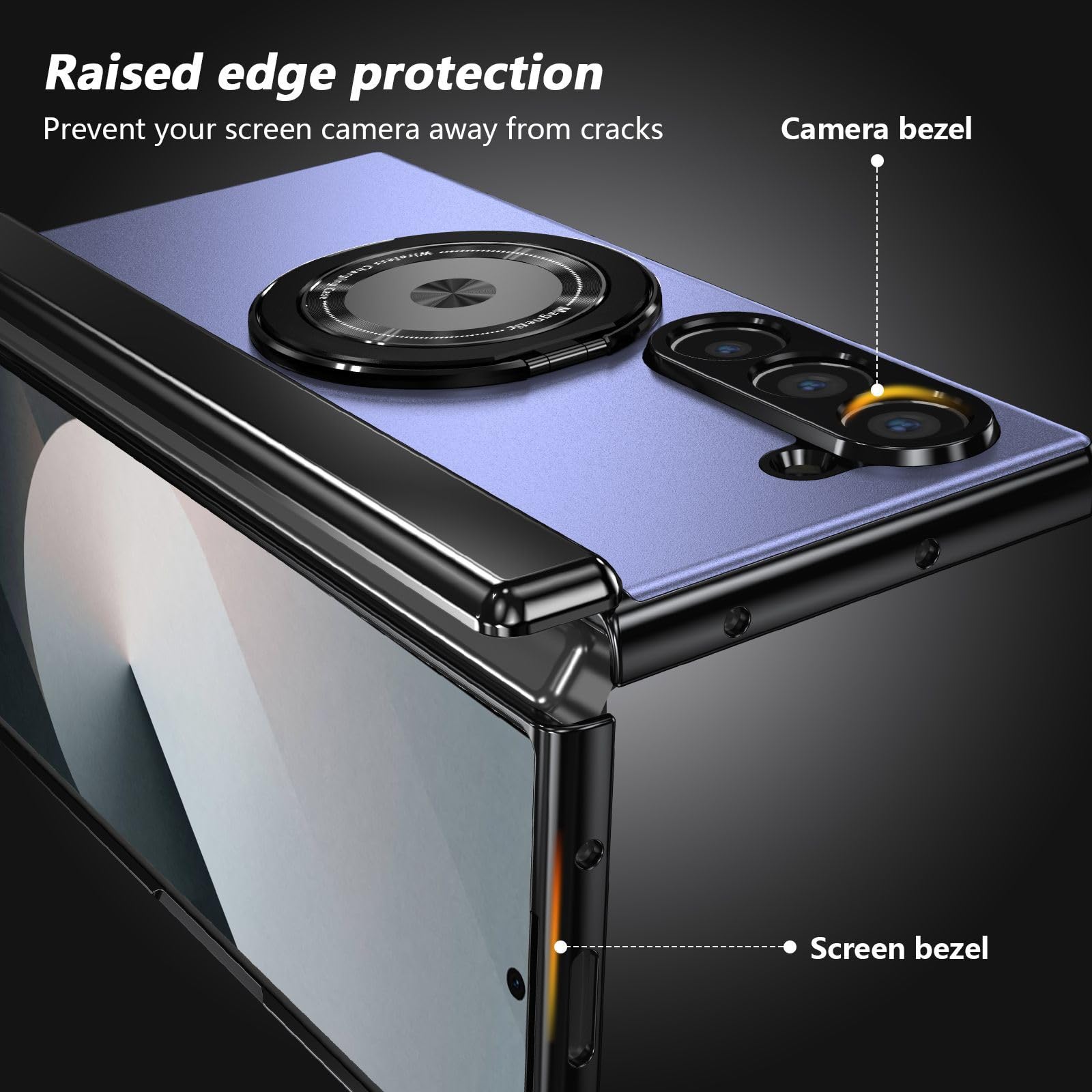 Magnetyczne etui do Samsung Galaxy Z Fold 8 Ultra galwanizowane etui z podstawką