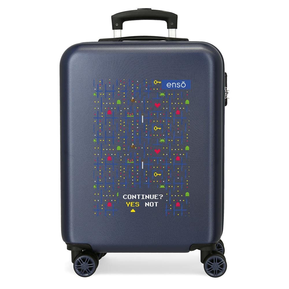 Enso Gamer Valigia da cabina blu 38 x 55 x 20 cm rigida ABS chiusura a combinazione laterale 34 2 kg 4 ruote doppie bagaglio a mano